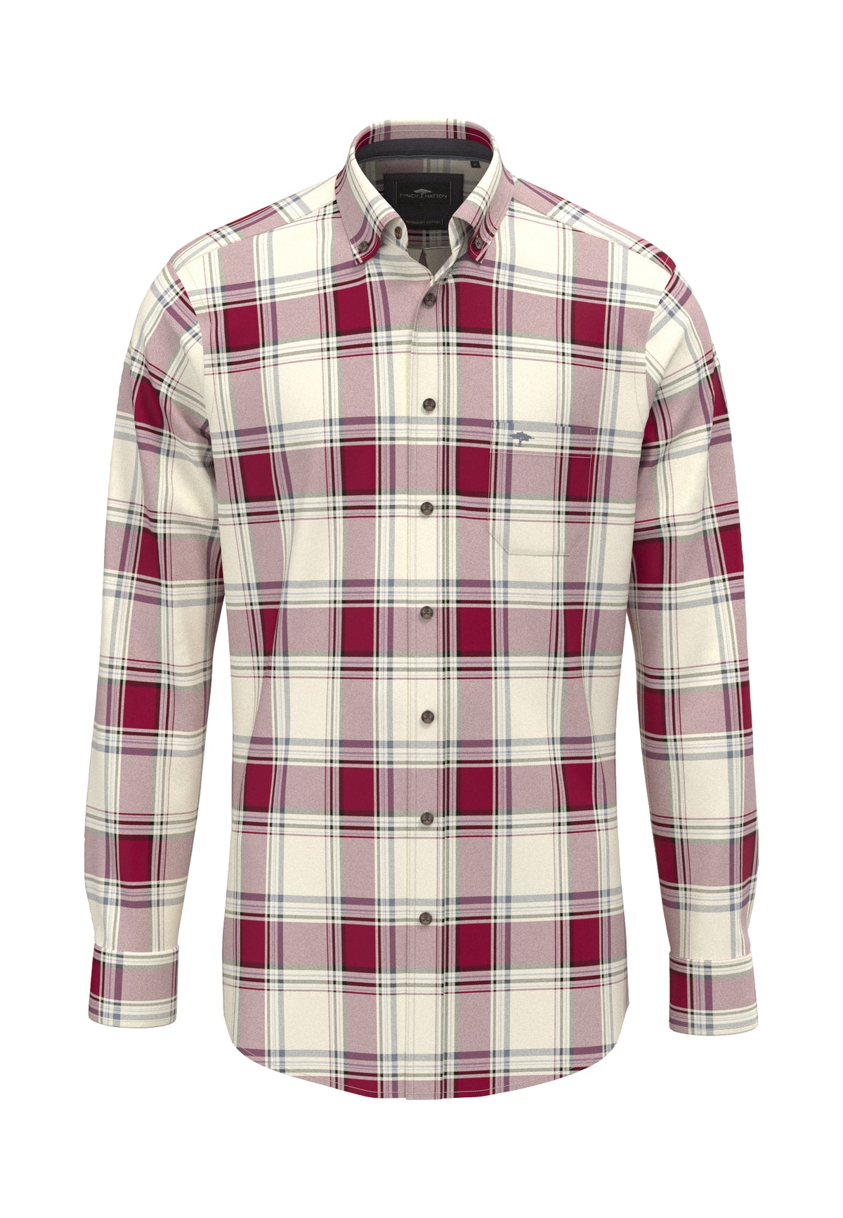 Fynch Hatton Mens Herringbone Check Shirt