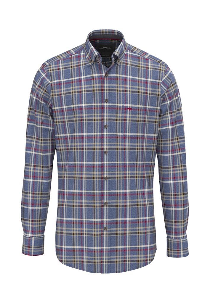 Fynch Hatton Mens Blue Check Shirt