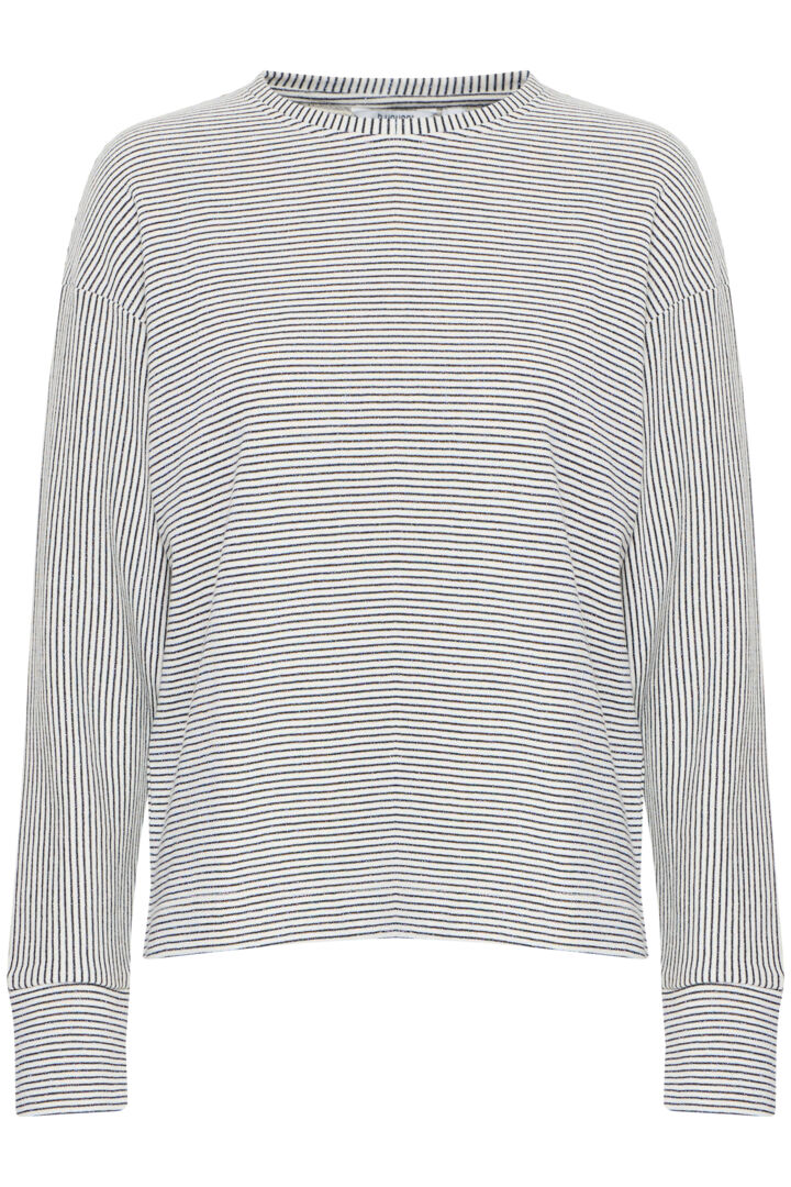 B Young Paxi White and Navy Stripe Sweater
