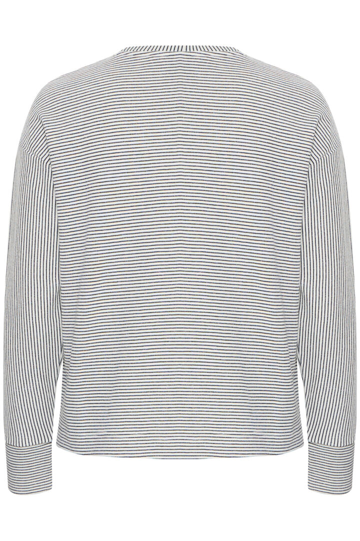 B Young Paxi White and Navy Stripe Sweater