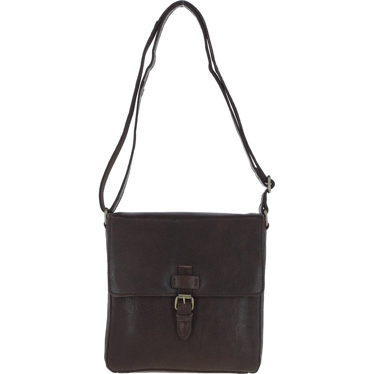 Ashwood Dean Small Leather Messenger Bag - Brown