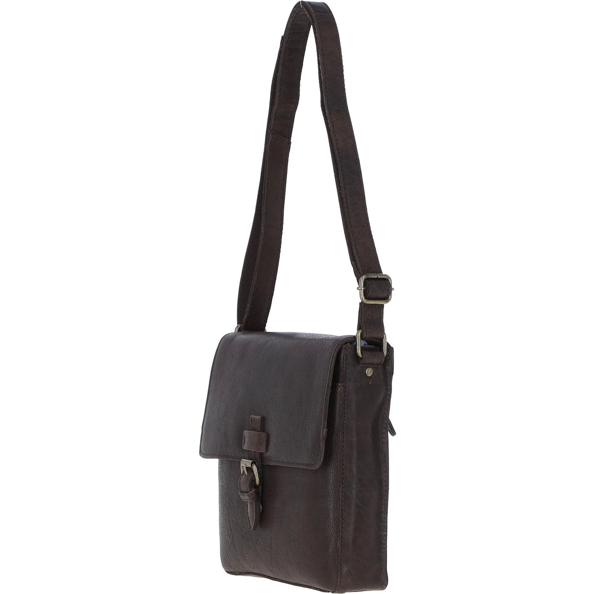 Ashwood Dean Small Leather Messenger Bag - Brown