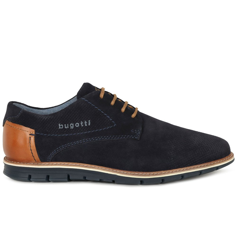 Bugatti Mens Shoes - Dark Blue Suede