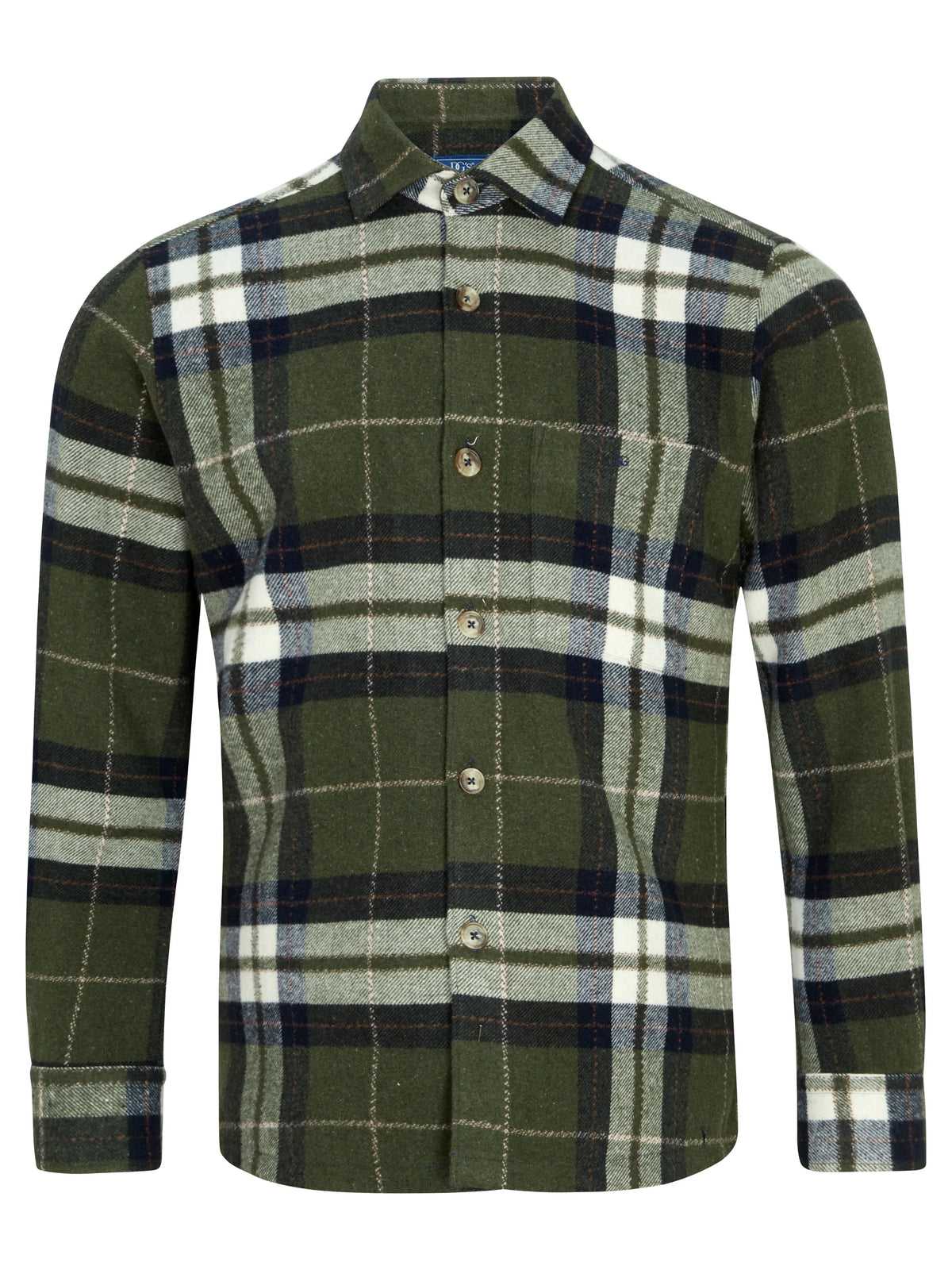 Douglas & Grahame Green & Navy Check Overshirt