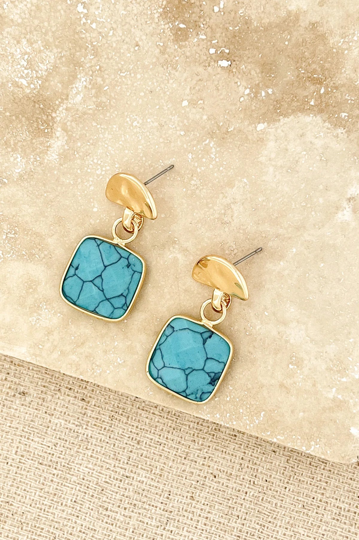 Envy Gold and Turquoise Earrings