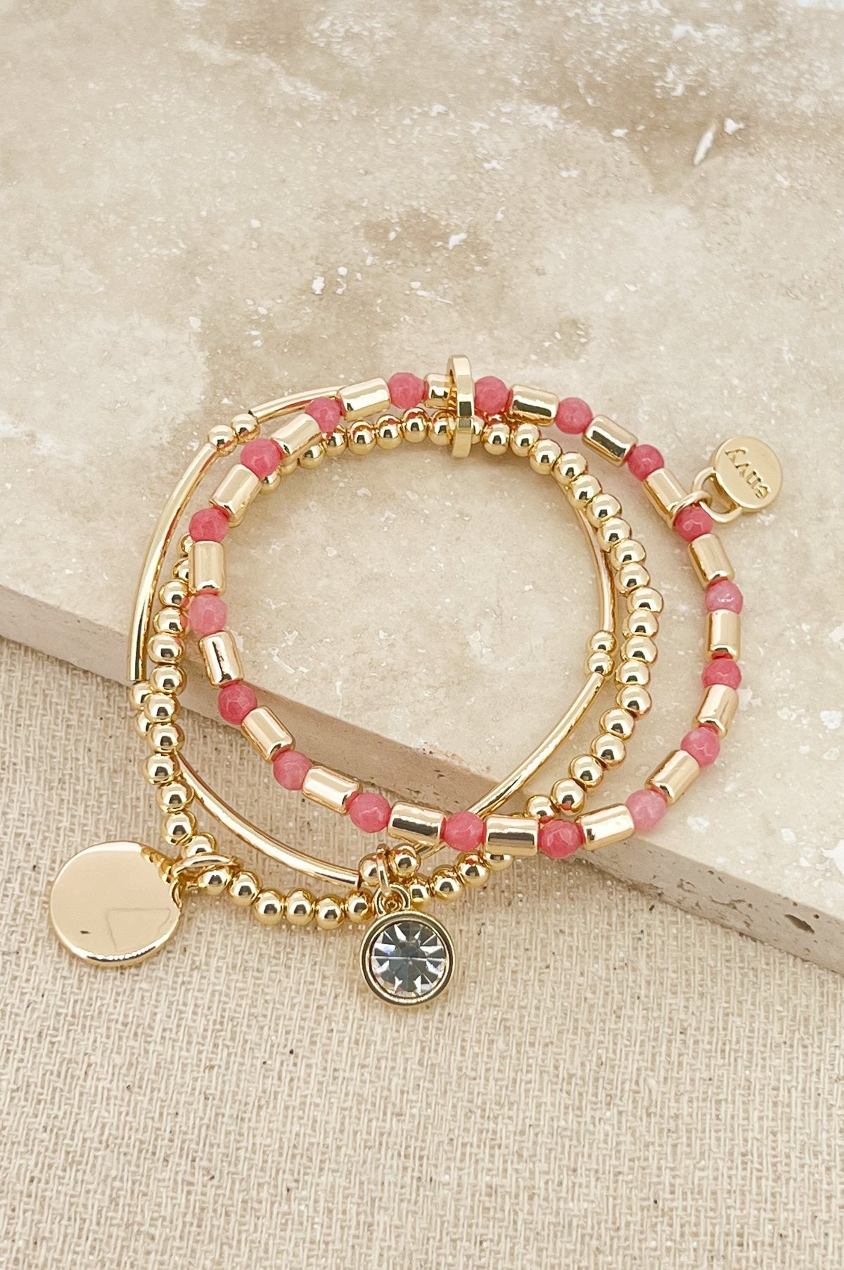 Envy Gold and Pink Layer Bracelet
