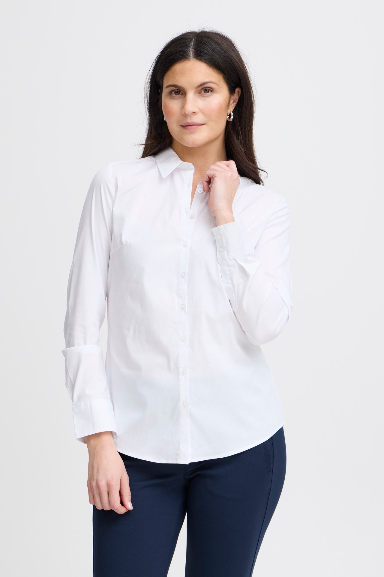 Fransa Long Sleeved Shirt - White
