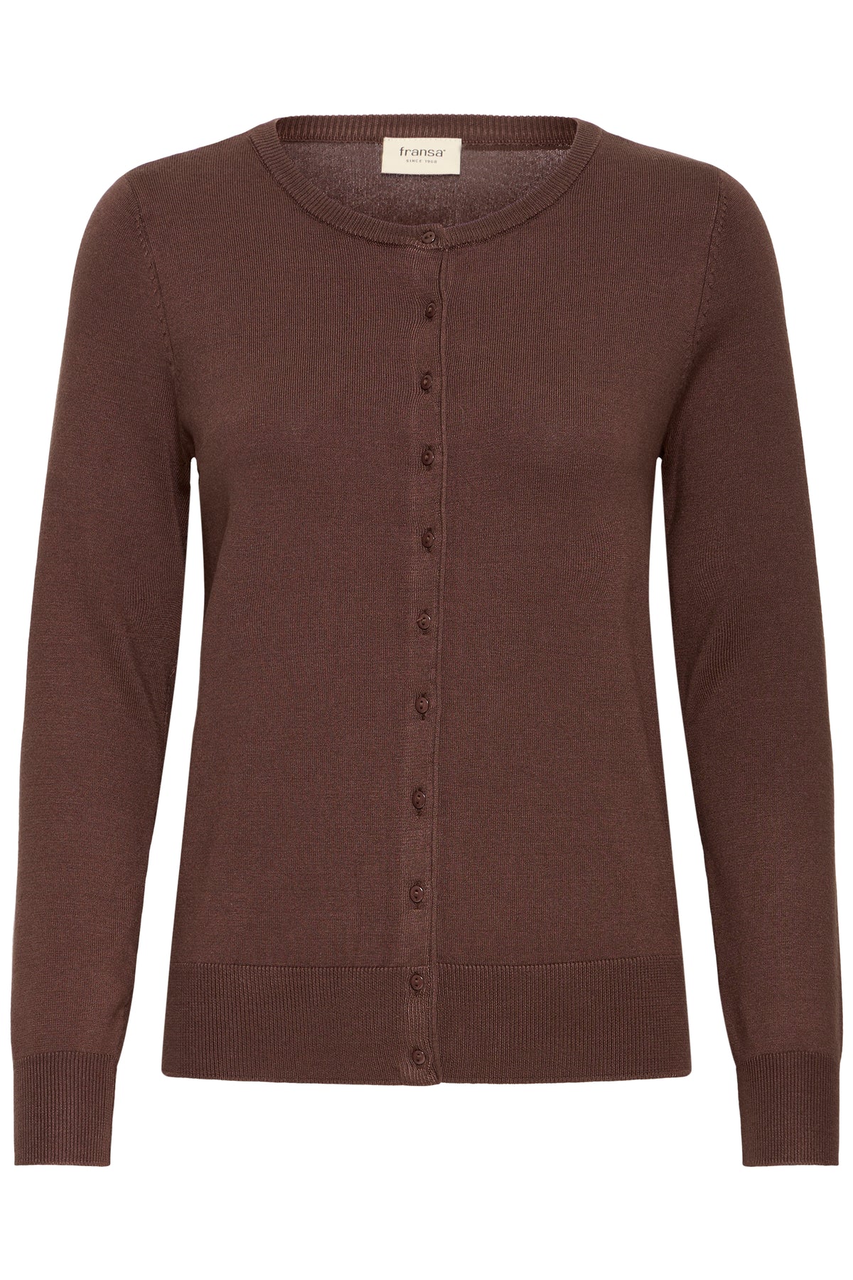 Fransa Zu Basic '60' Cardigan - Hot Fudge