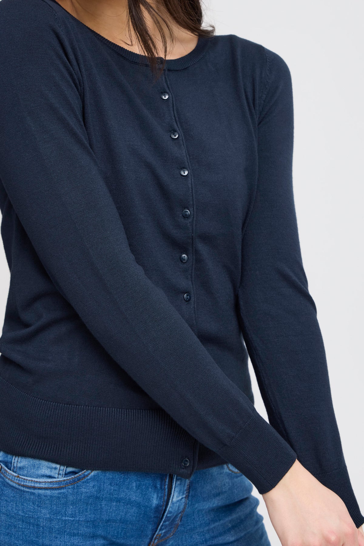 Fransa Zu basic '60' Cardigan - Dark Peacoat