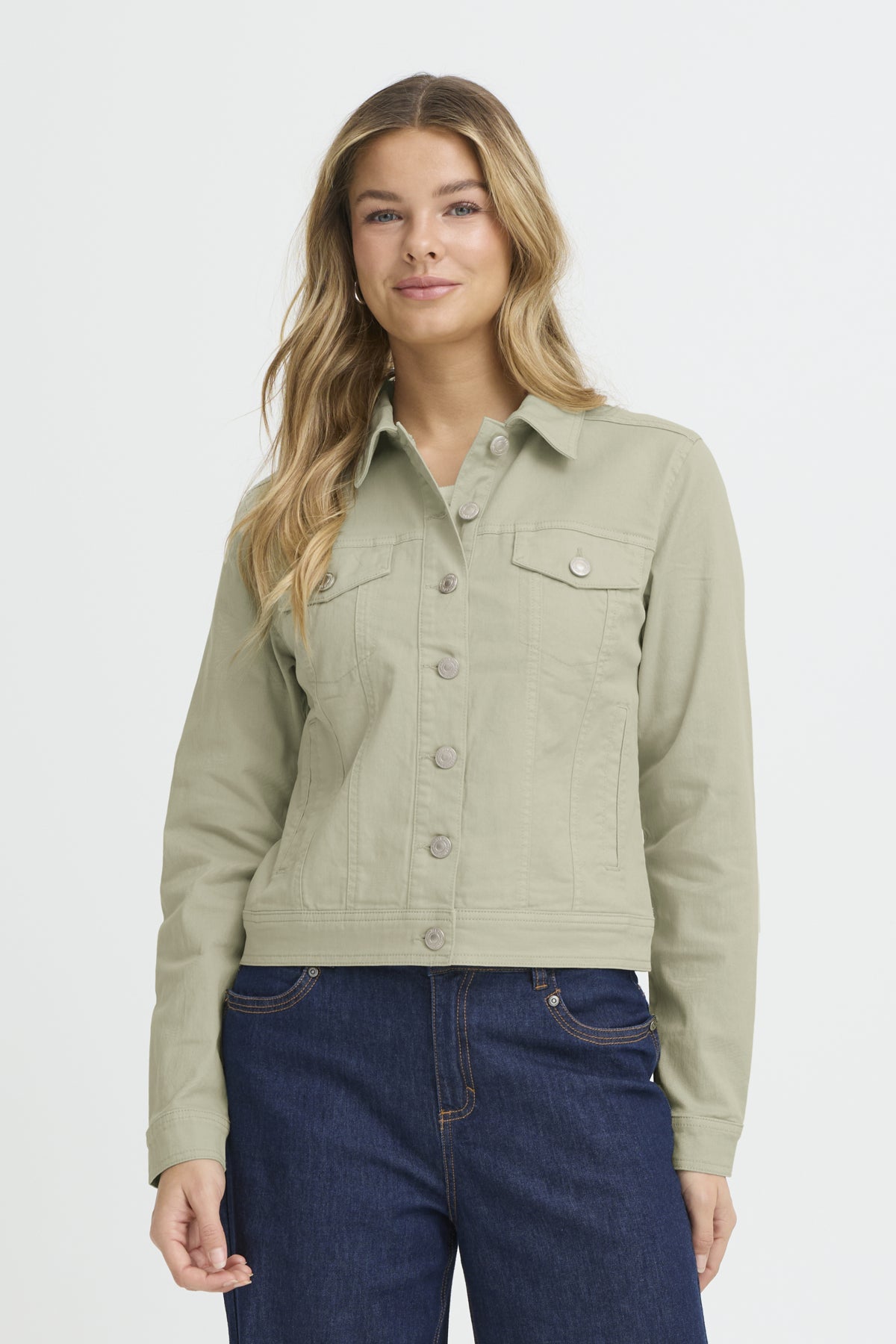 Fransa Twill Jacket - Dessert Sage