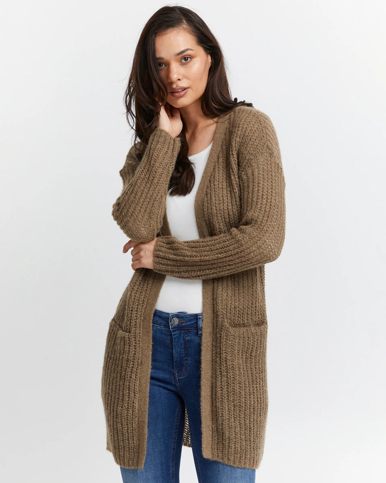 Fransa BIEN Cardigan - Brown