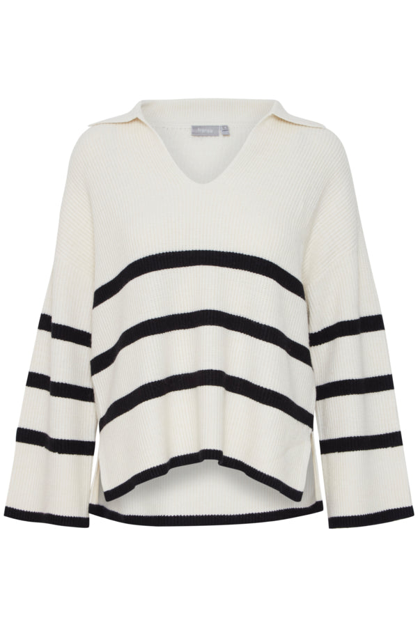 Fransa Ally Cream & Black Stripe Jumper