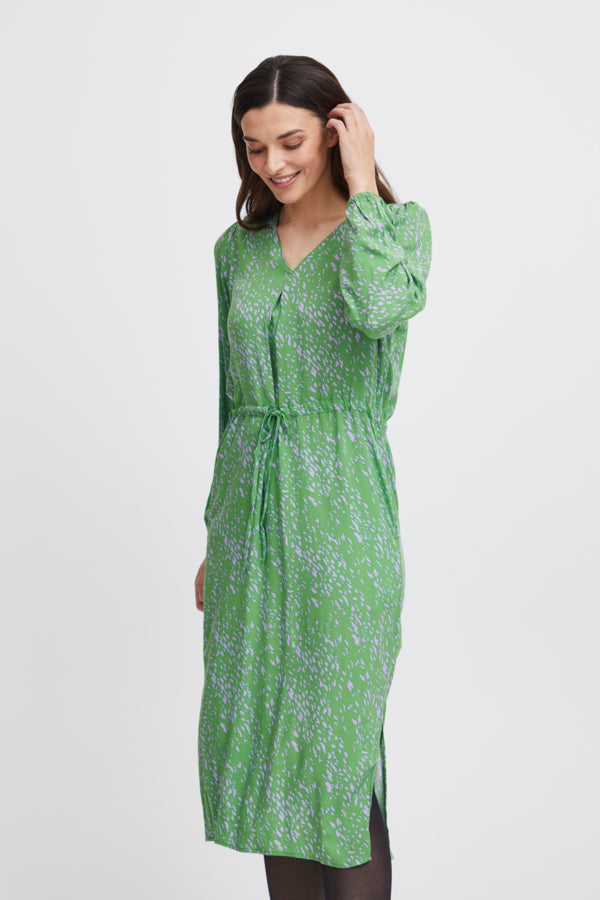 Fransa Silje Green Printed Viscose Dress