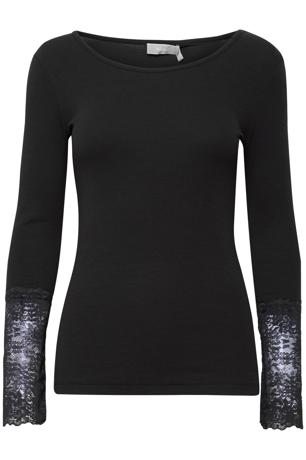 Fransa Long Sleeve Top - Black