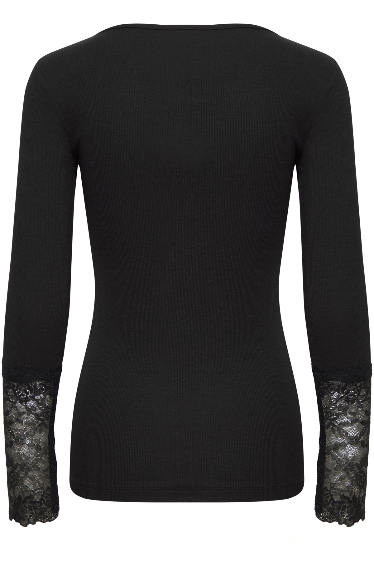 Fransa Long Sleeve Top - Black
