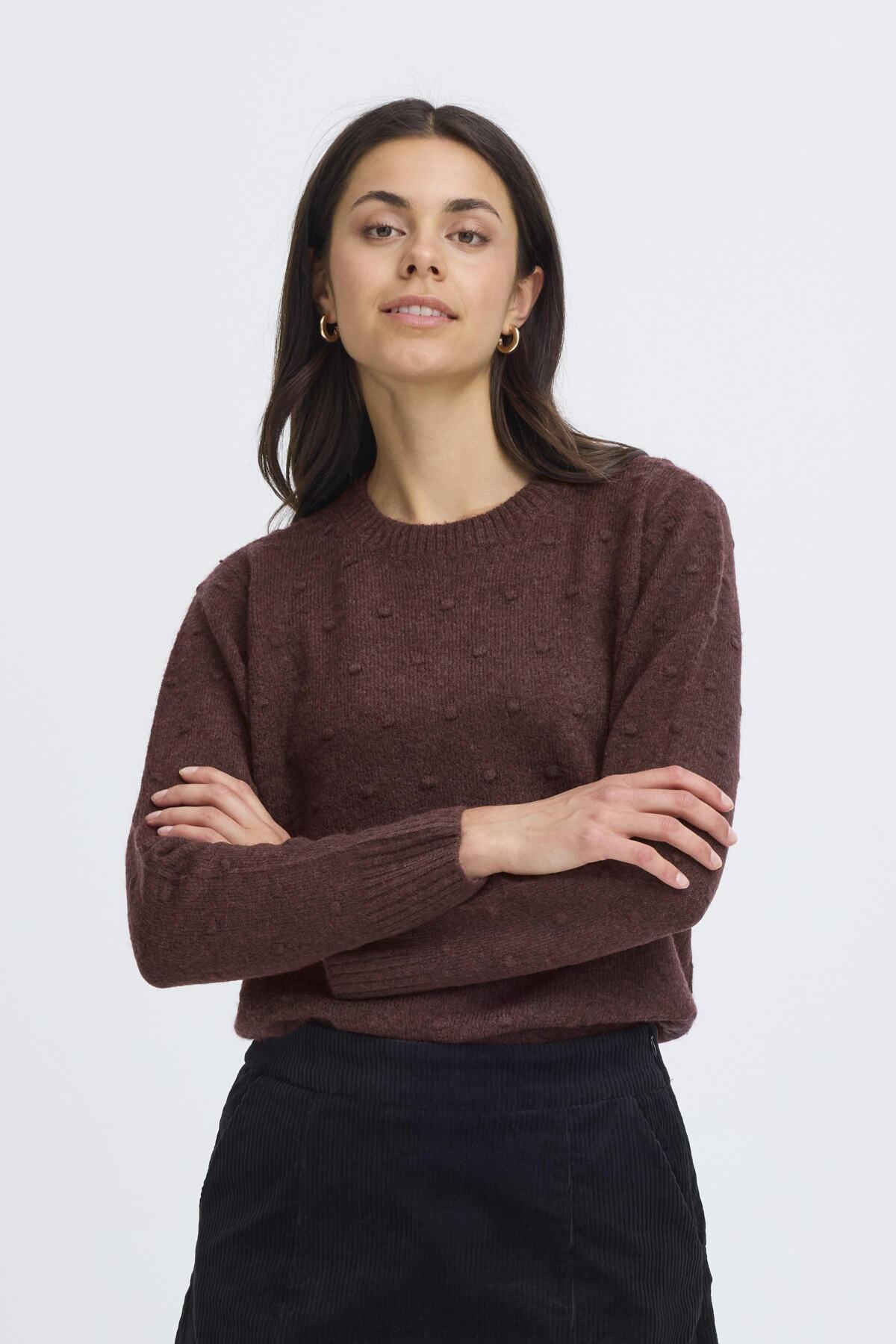 Fransa ELISE Jumper - Fudge Melange