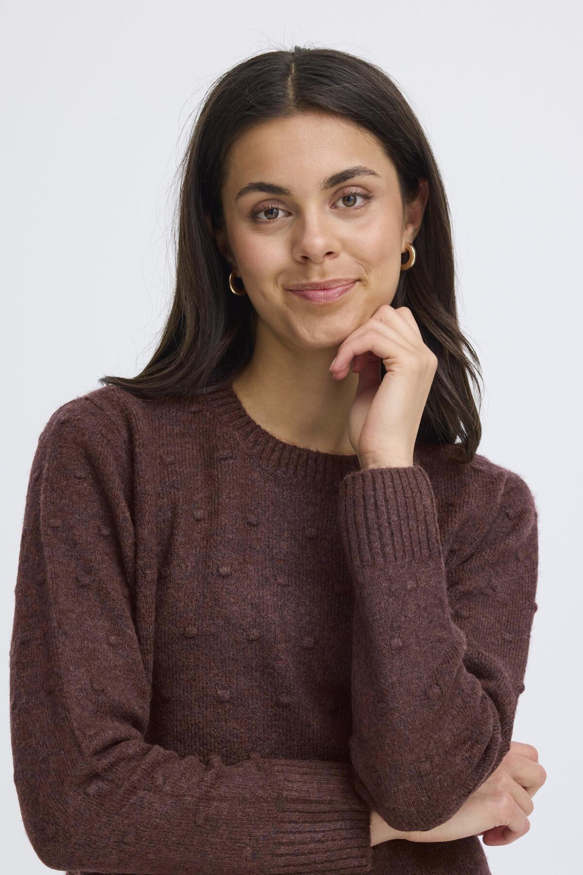 Fransa ELISE Jumper - Fudge Melange