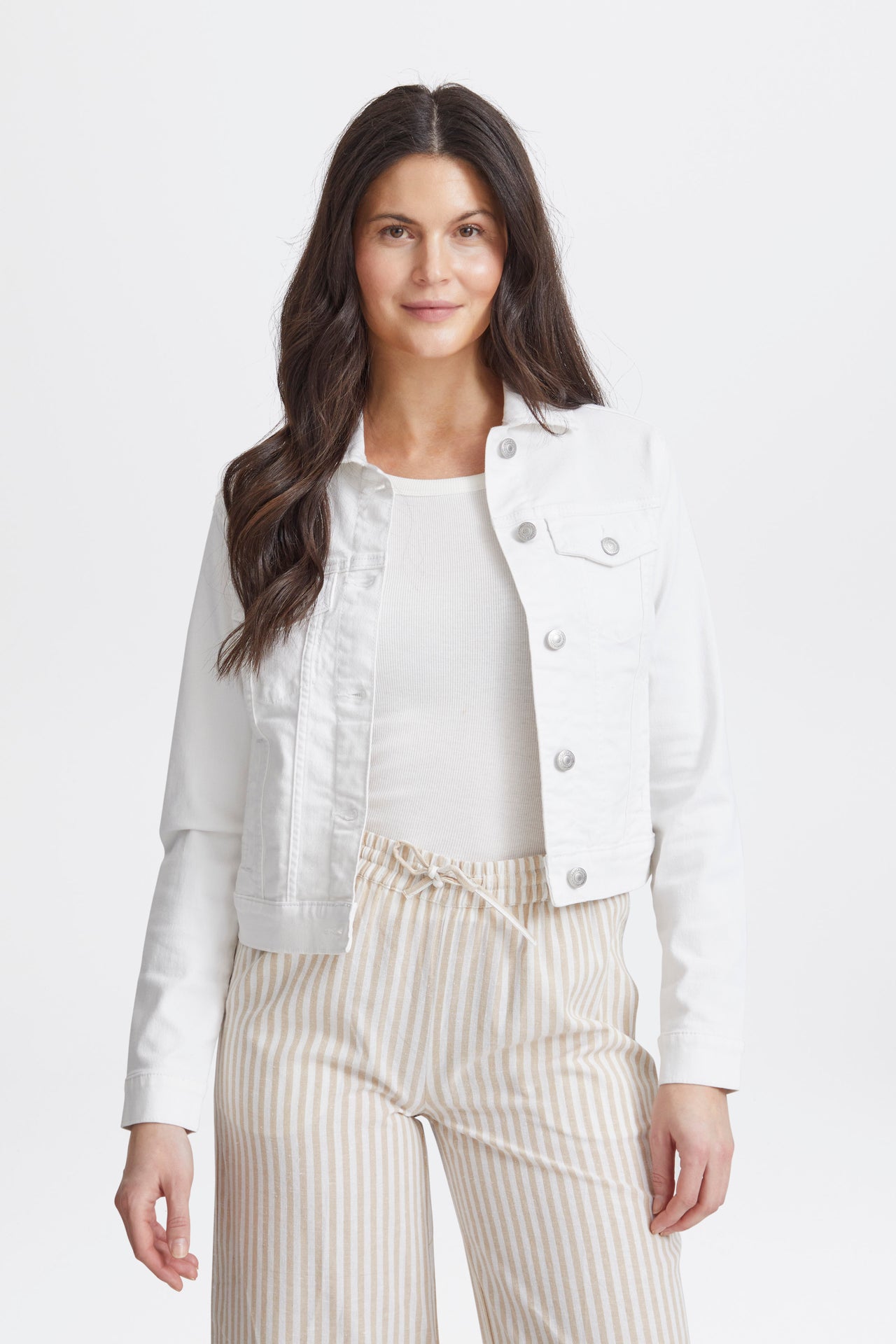 Fransa Denima Antique White Denim Jacket