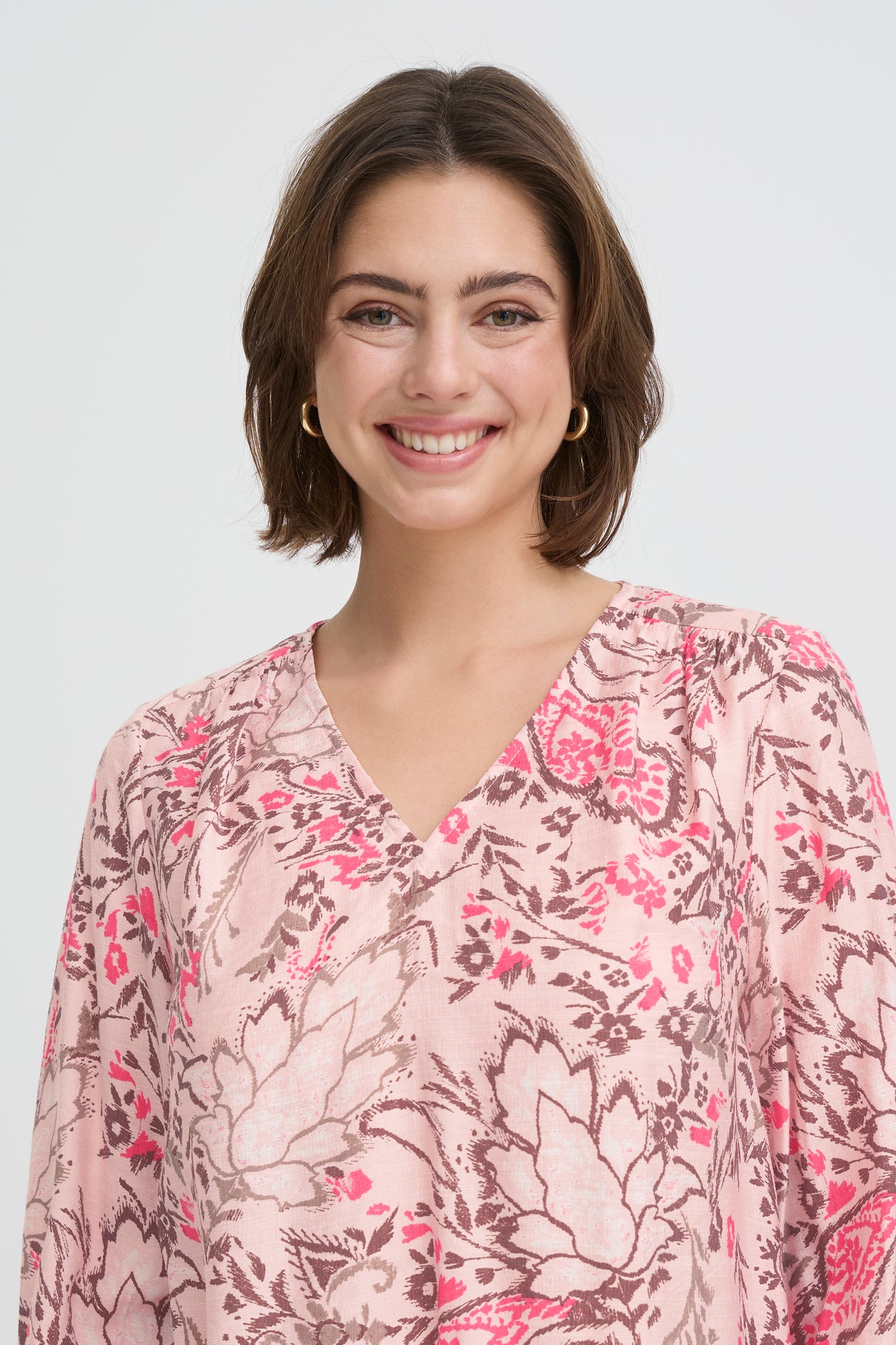 Fransa ARIANA Blouse - Bouquet Lotus