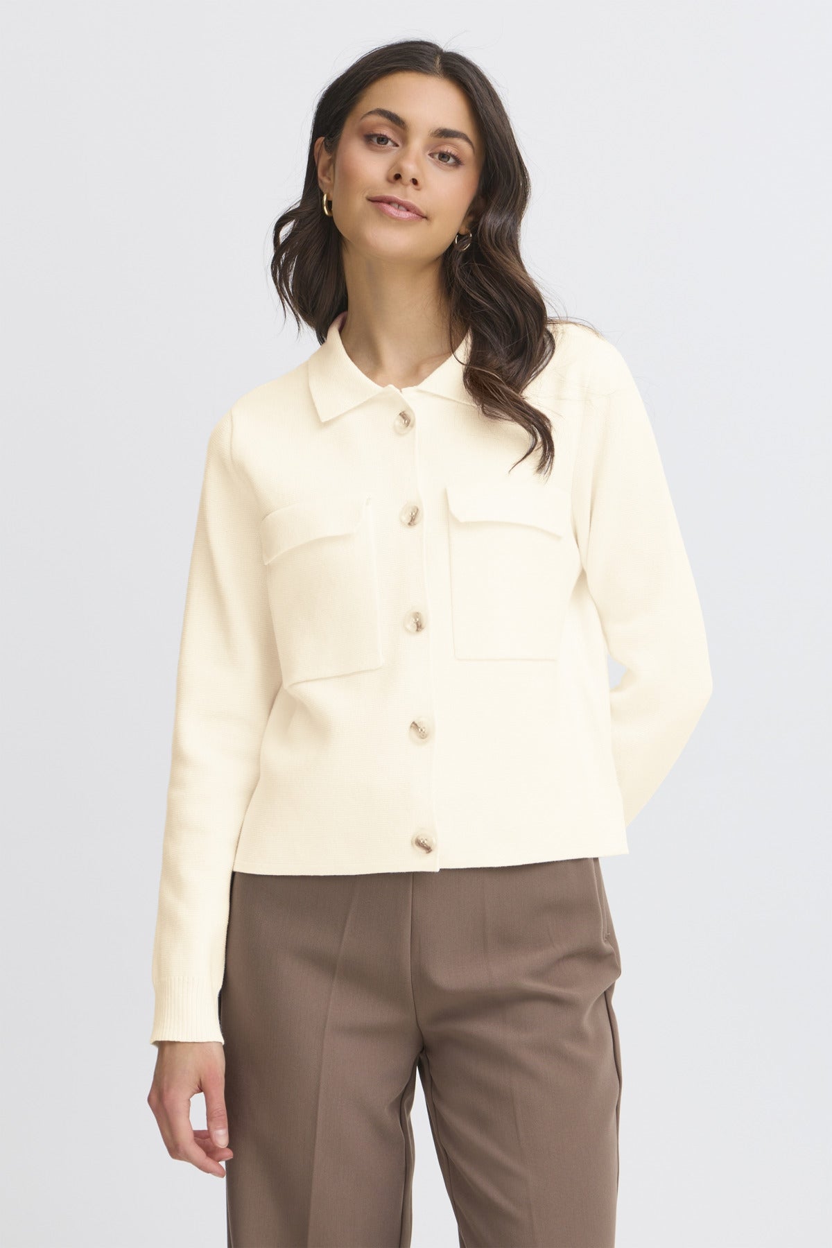 Fransa Rita Cardigan - Whisper White