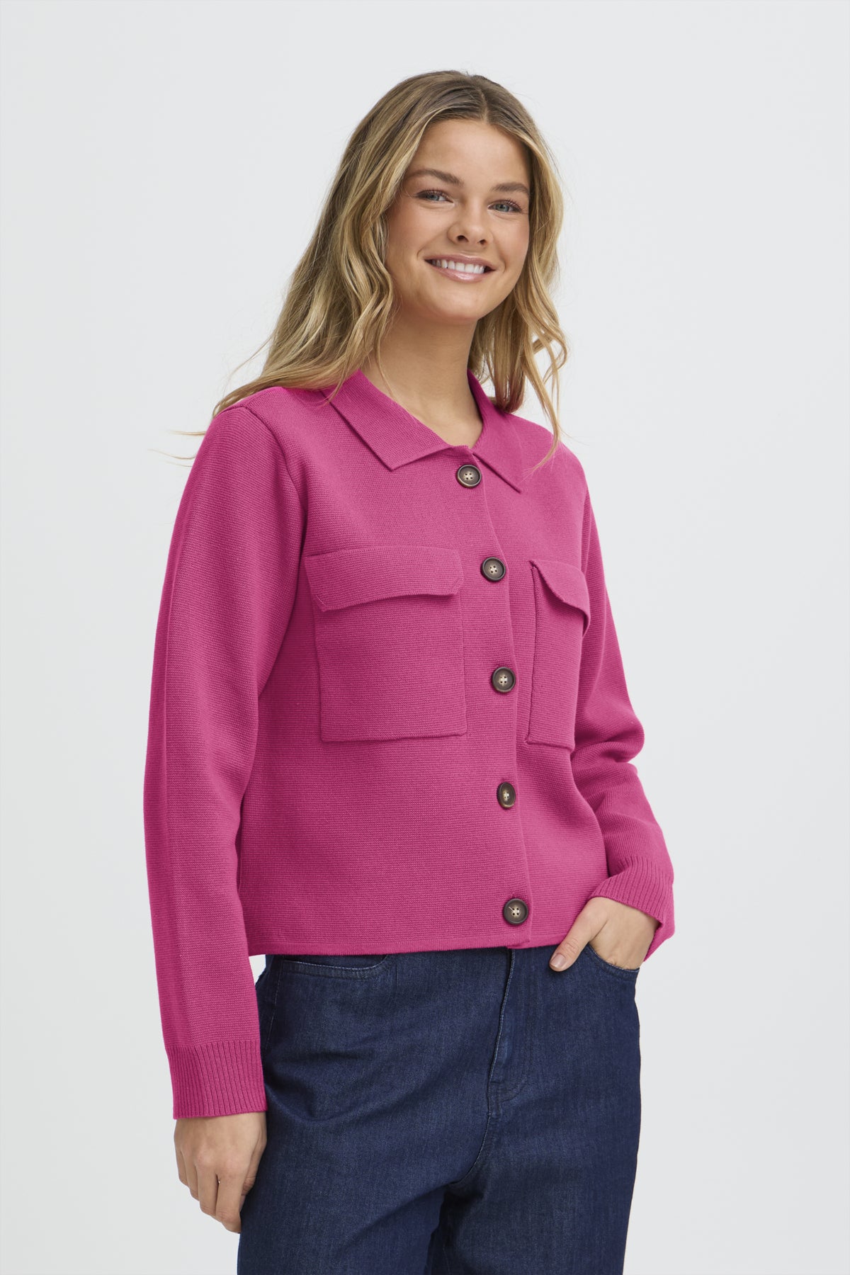 Fransa RITA Cardigan - Very Berry