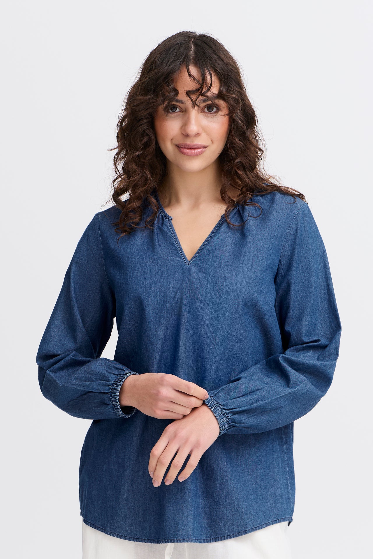 Fransa Kindra Blouse - Denim Blue