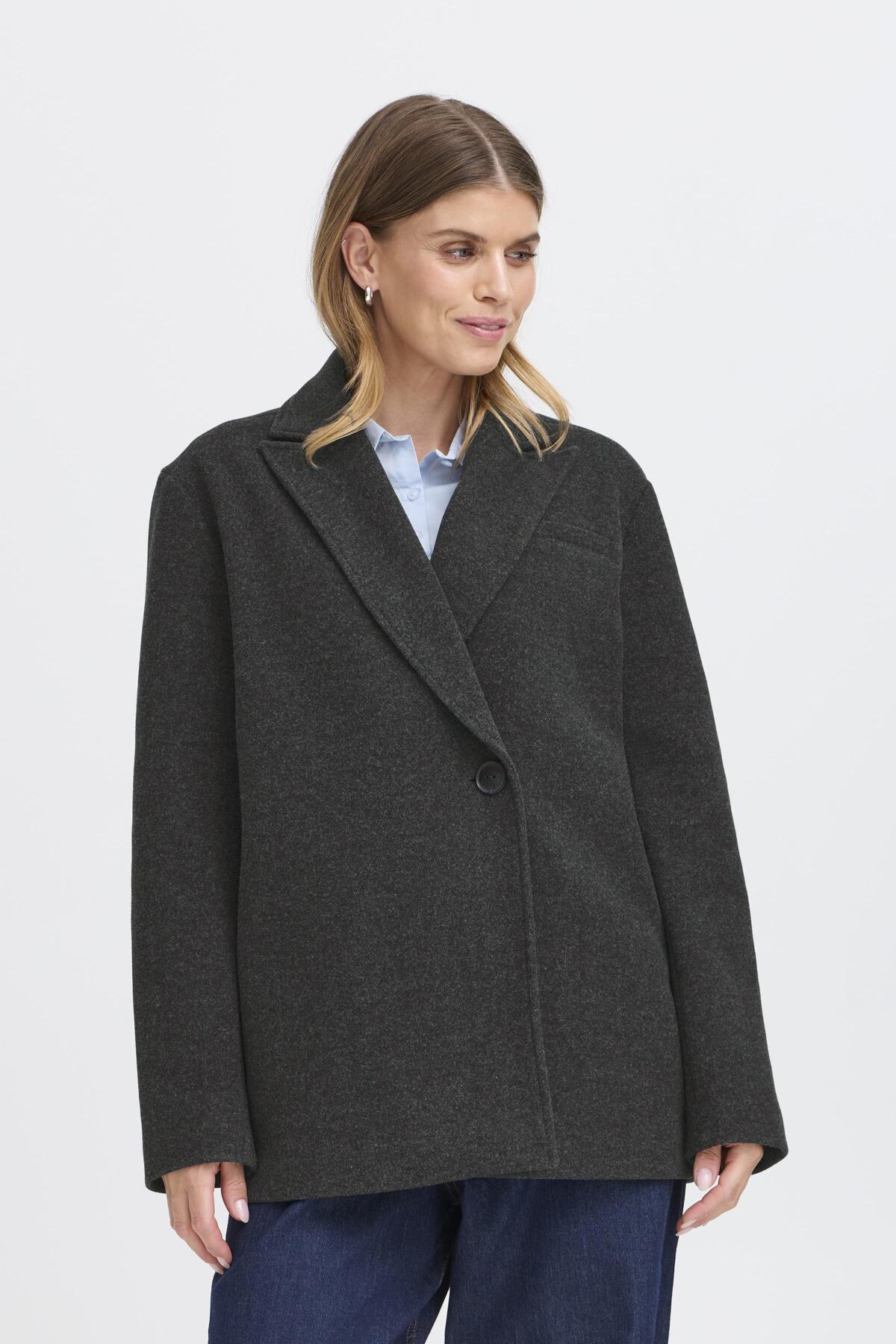 Fransa ELIZA Jacket - Charcoal Melange
