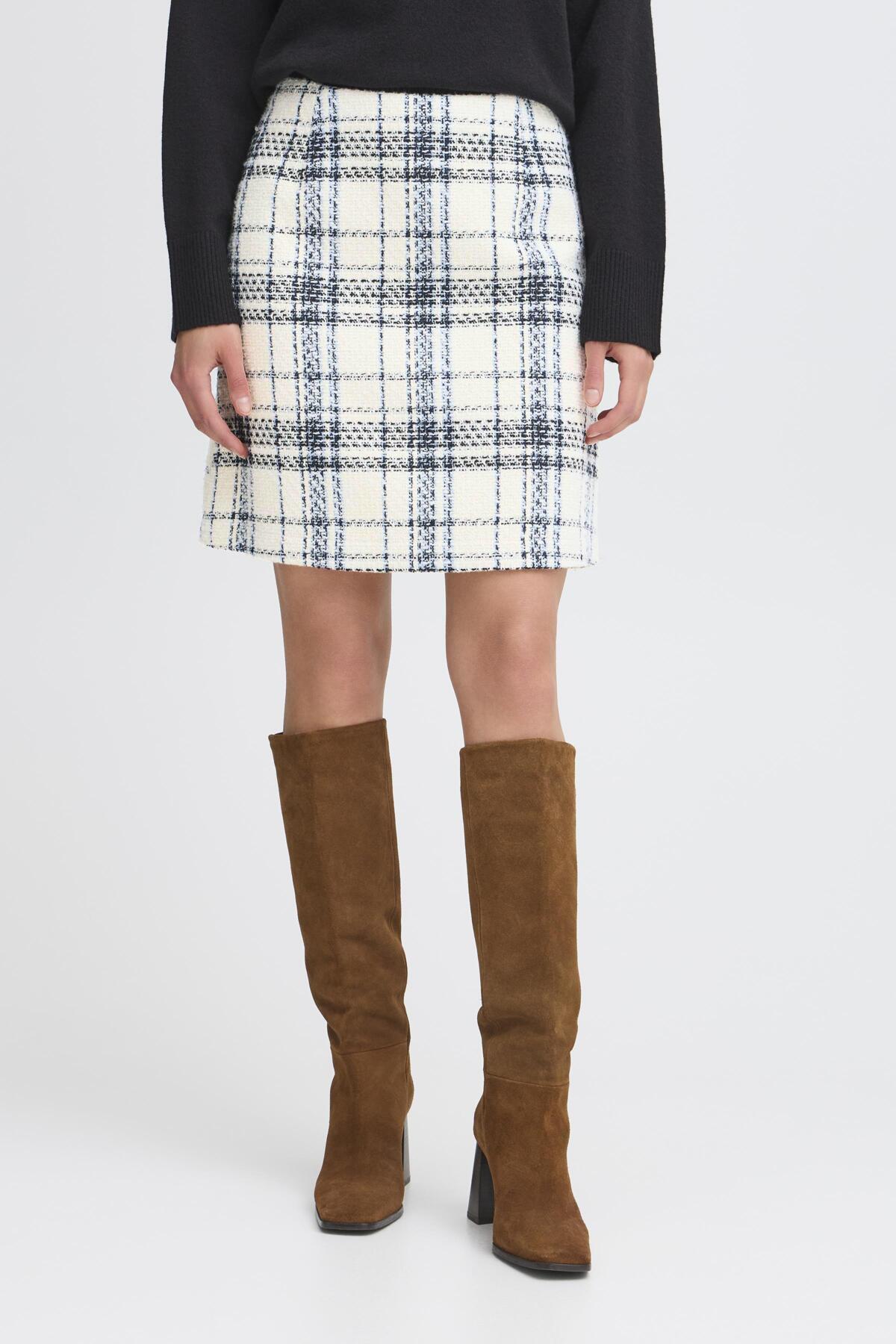 Fransa AMAYA Check Skirt - Bering Sea Art
