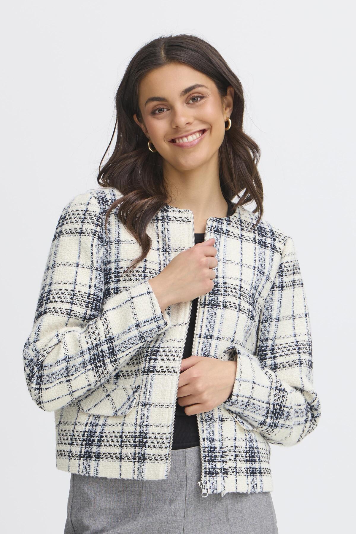 Fransa AMAYA Check Jacket - Bering Sea Art