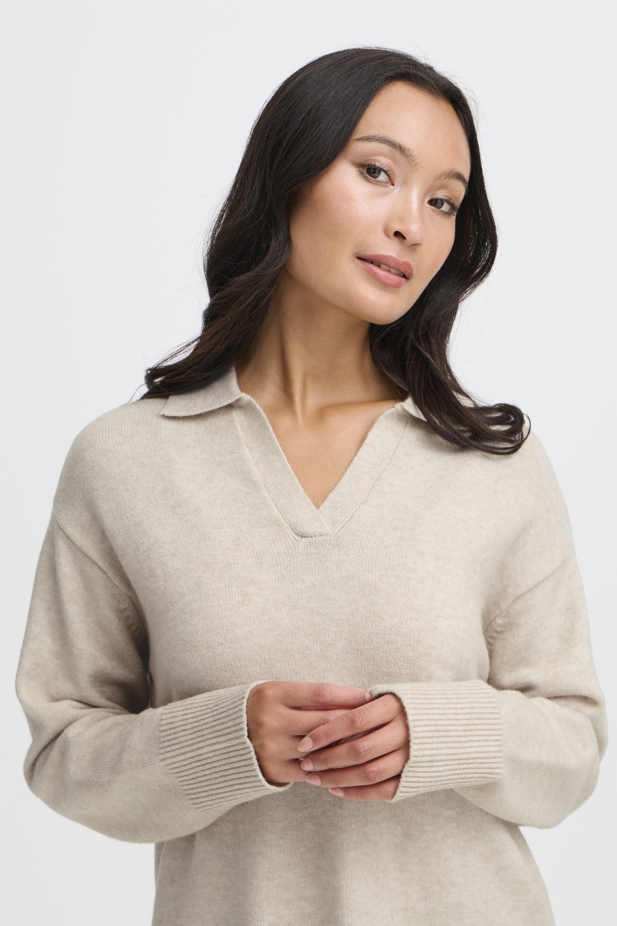 Fransa BITTE Jumper - Limestone Melange