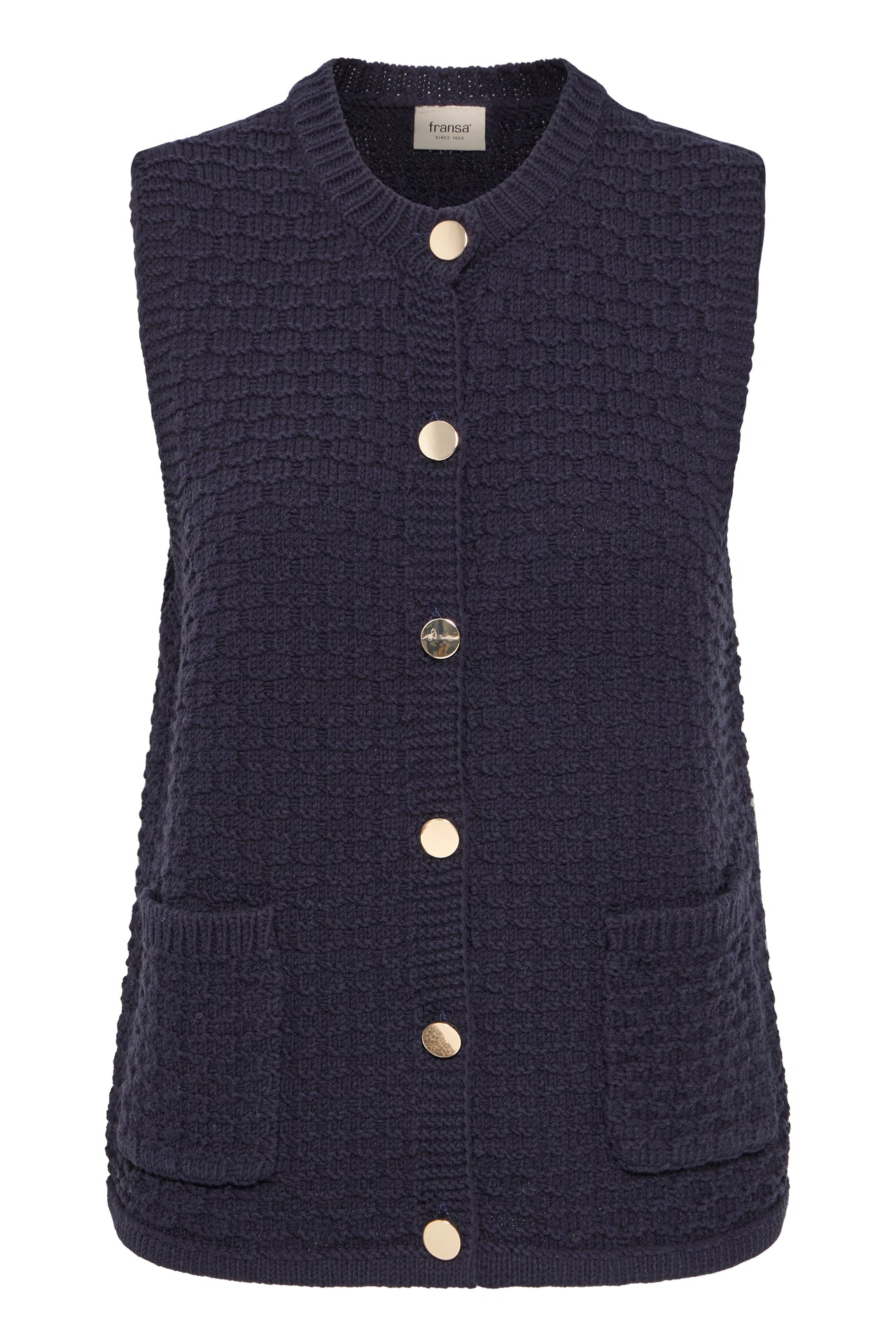 Fransa KENNA Knitted Waistcoat - Night Sky