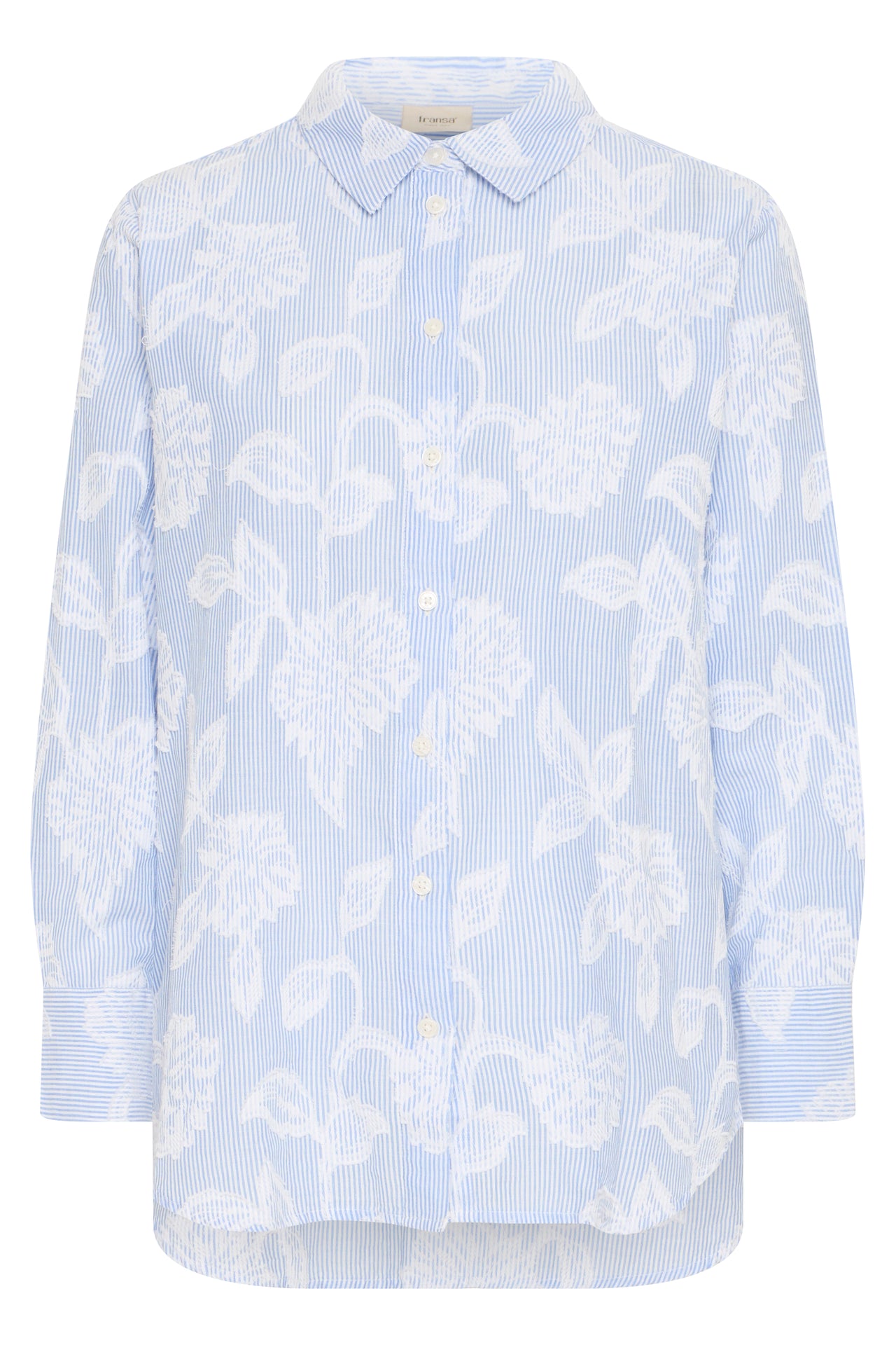 Fransa LANI Long Sleeve Shirt - Cashmere Blue