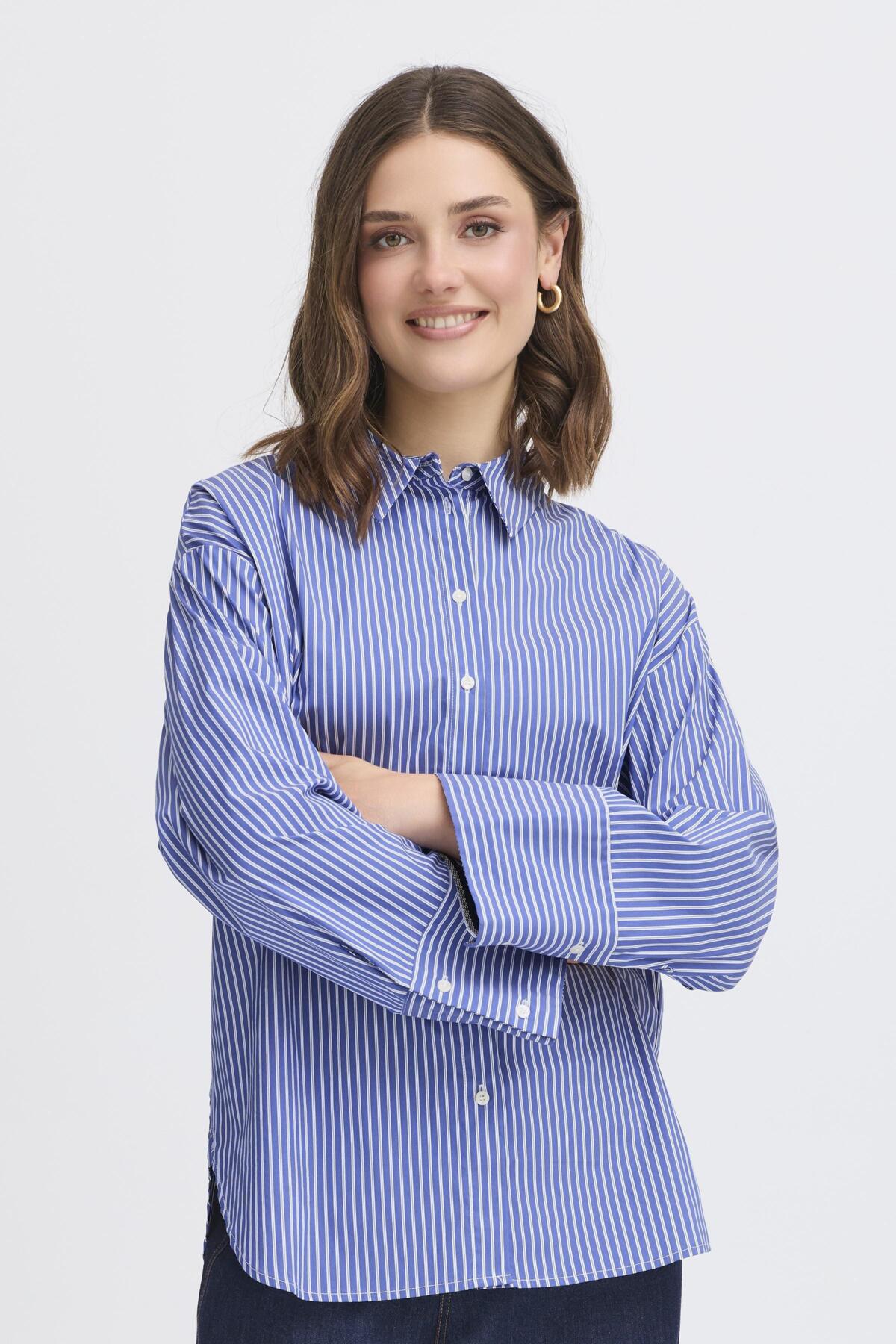 Fransa FINE Long Sleeve Shirt - Night Sky