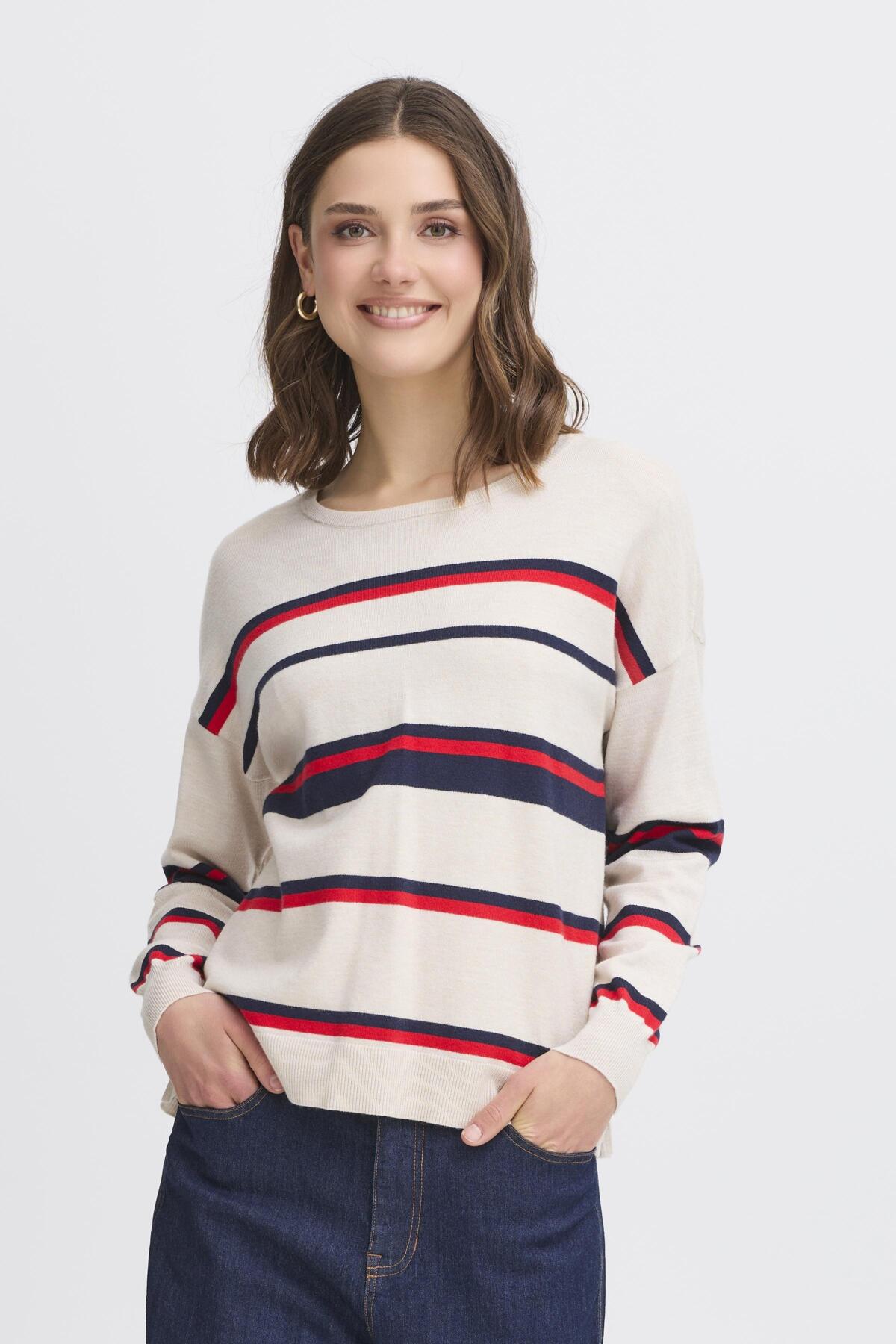 Fransa MELANI Jumper - Limestone Melange Mix