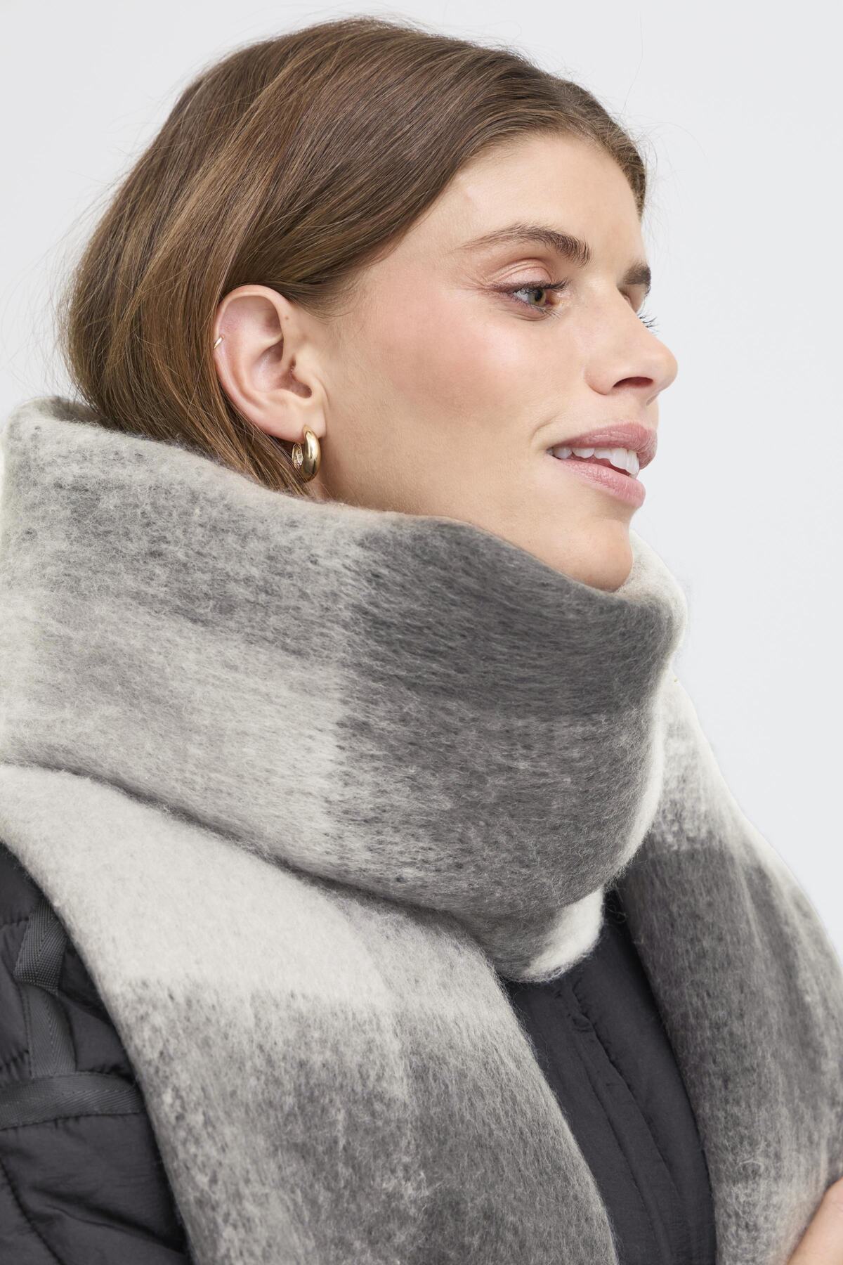 Fransa SCEVA Scarf - Charcoal Mix