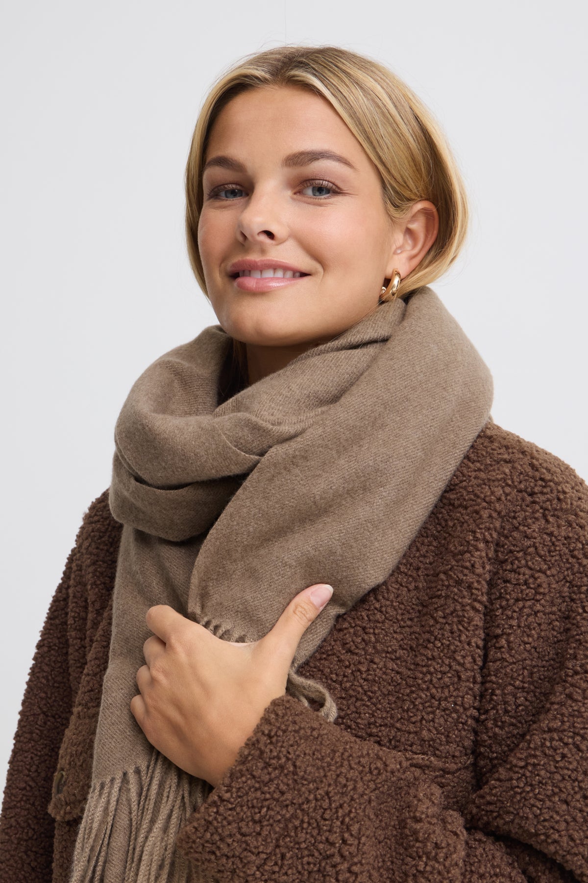 Fransa PASMIRA Scarf - Rain Drum Melange