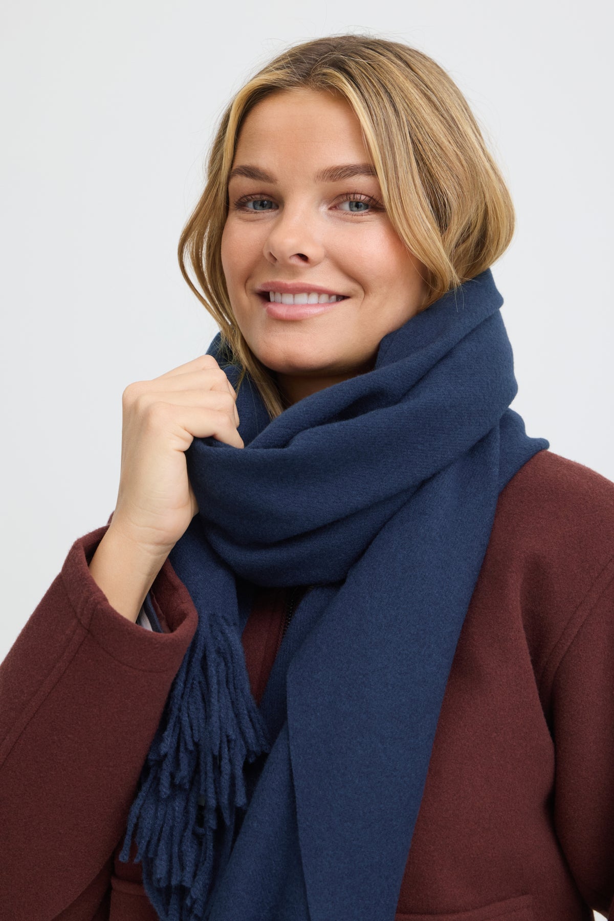 Fransa PASMIRA Scarf - Navy Blazer Melange