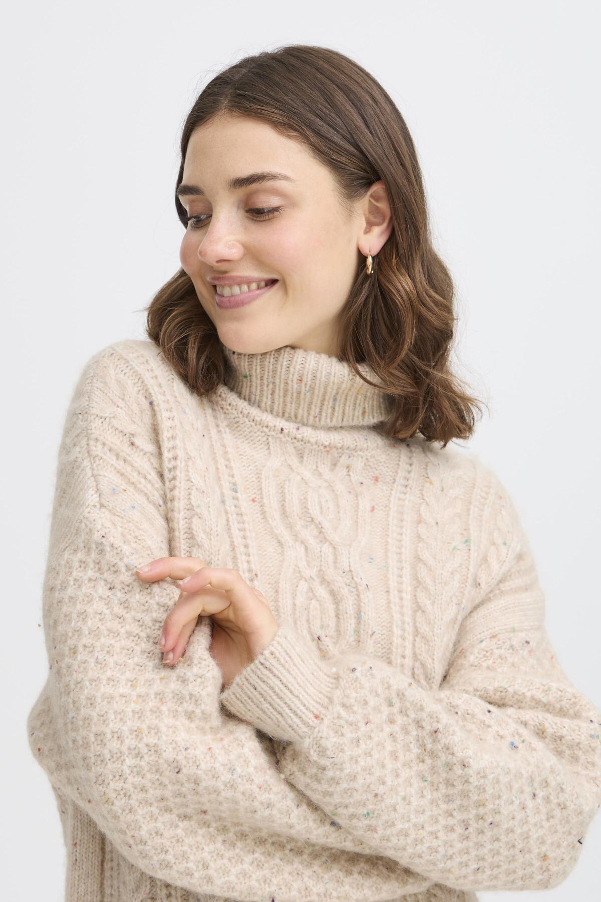 Fransa ELLEA Jumper - Oatmeal Multi