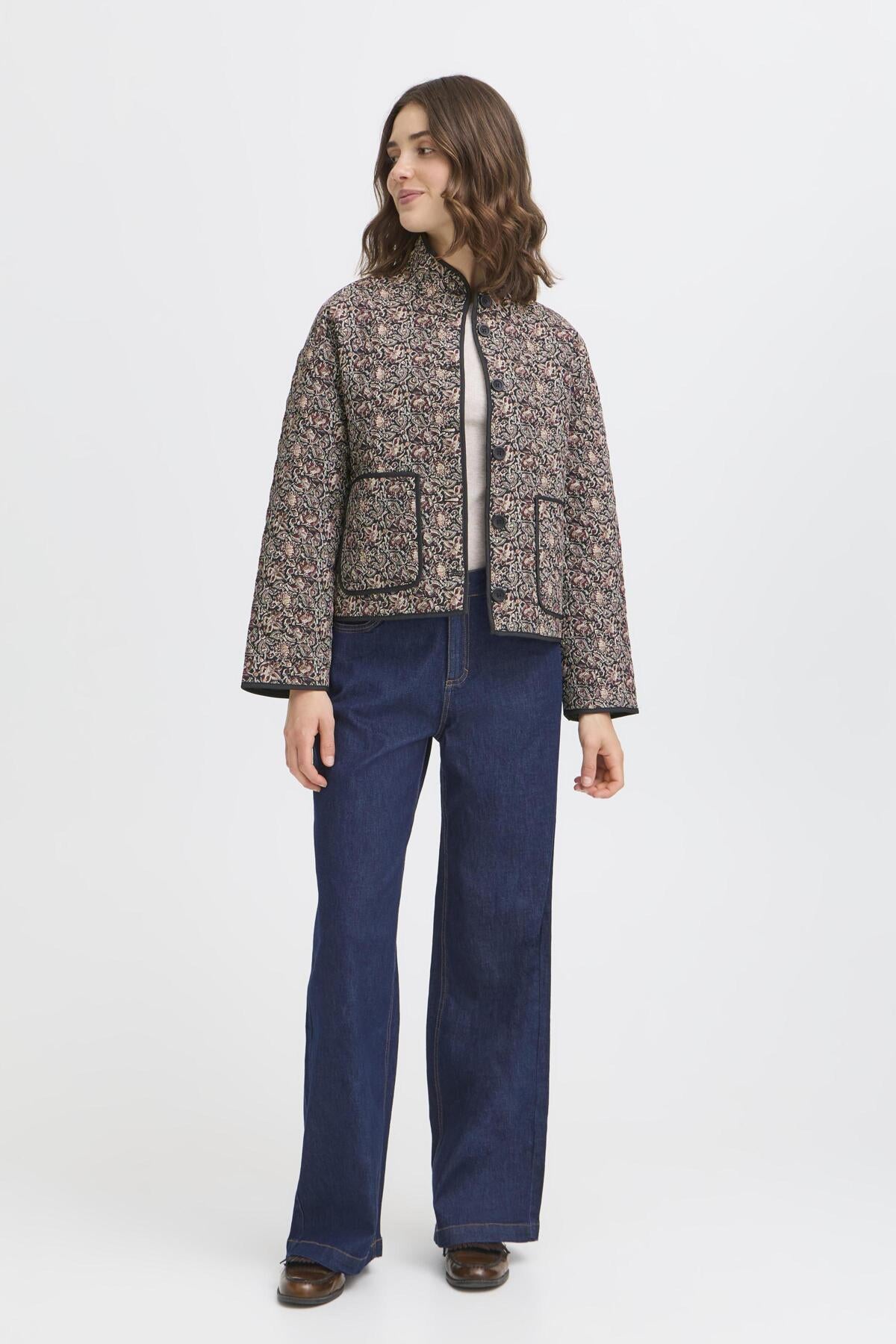 Fransa CLAUDINE Woven Jacket - Black Non Paisley