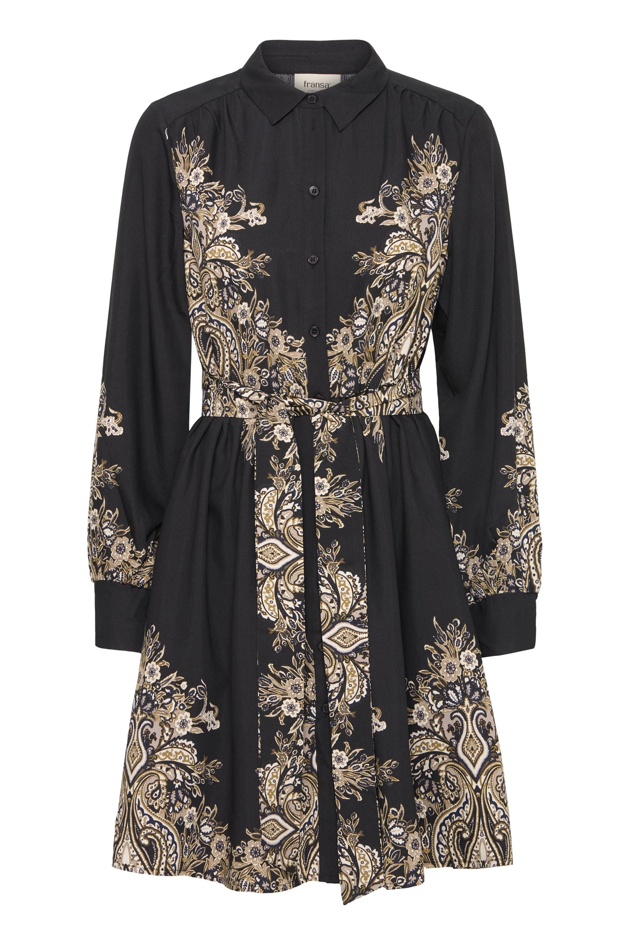 Fransa ADARA Dress - Black Paisley