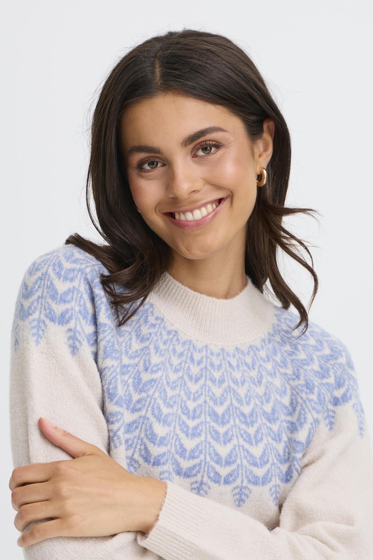 Fransa ISABELLA Jumper - Oatmeal Melange Multi