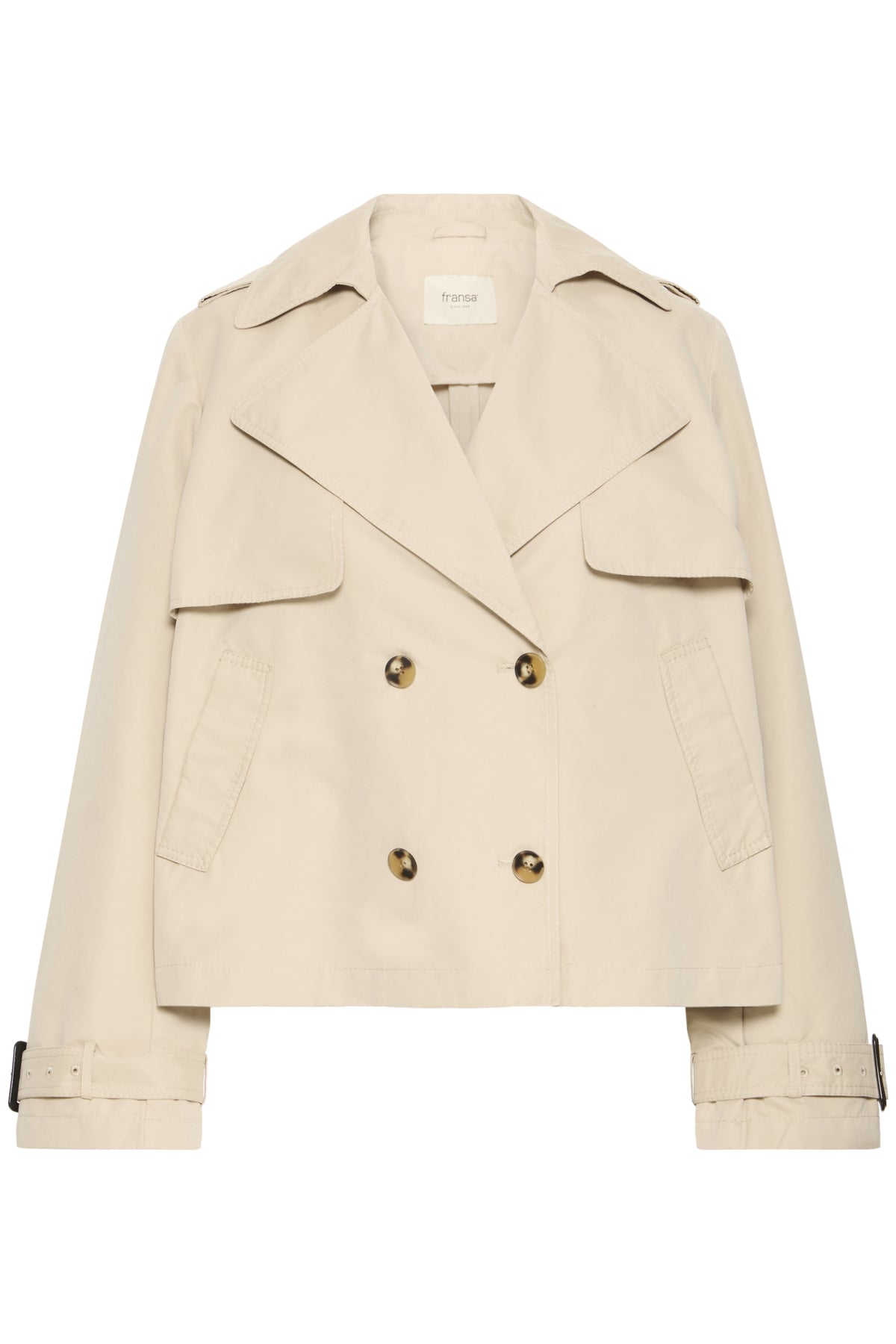 Fransa TARA Cropped Trench Jacket - Oxford Tan