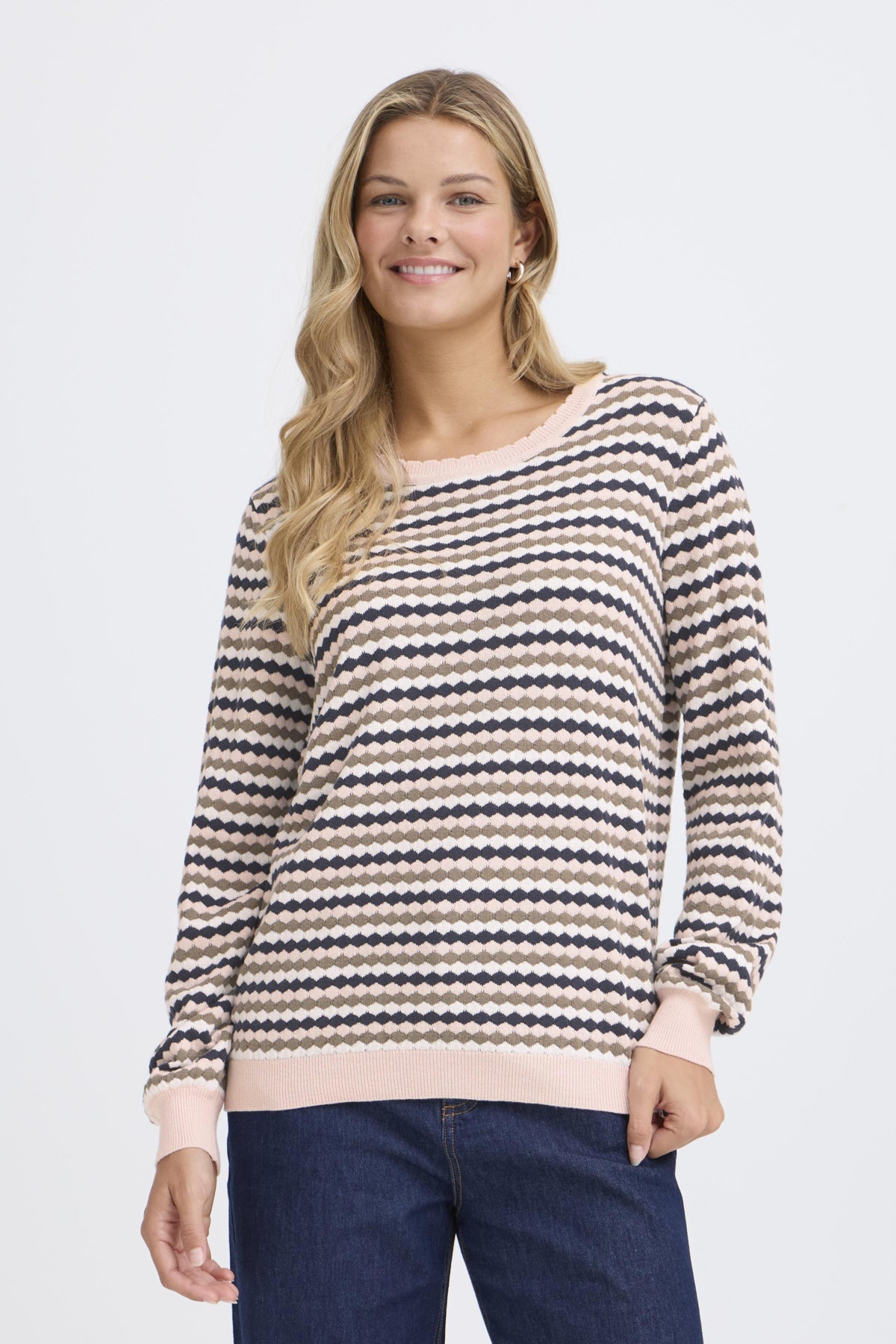 Fransa CAIA Jumper - Rose Smoke Stripe