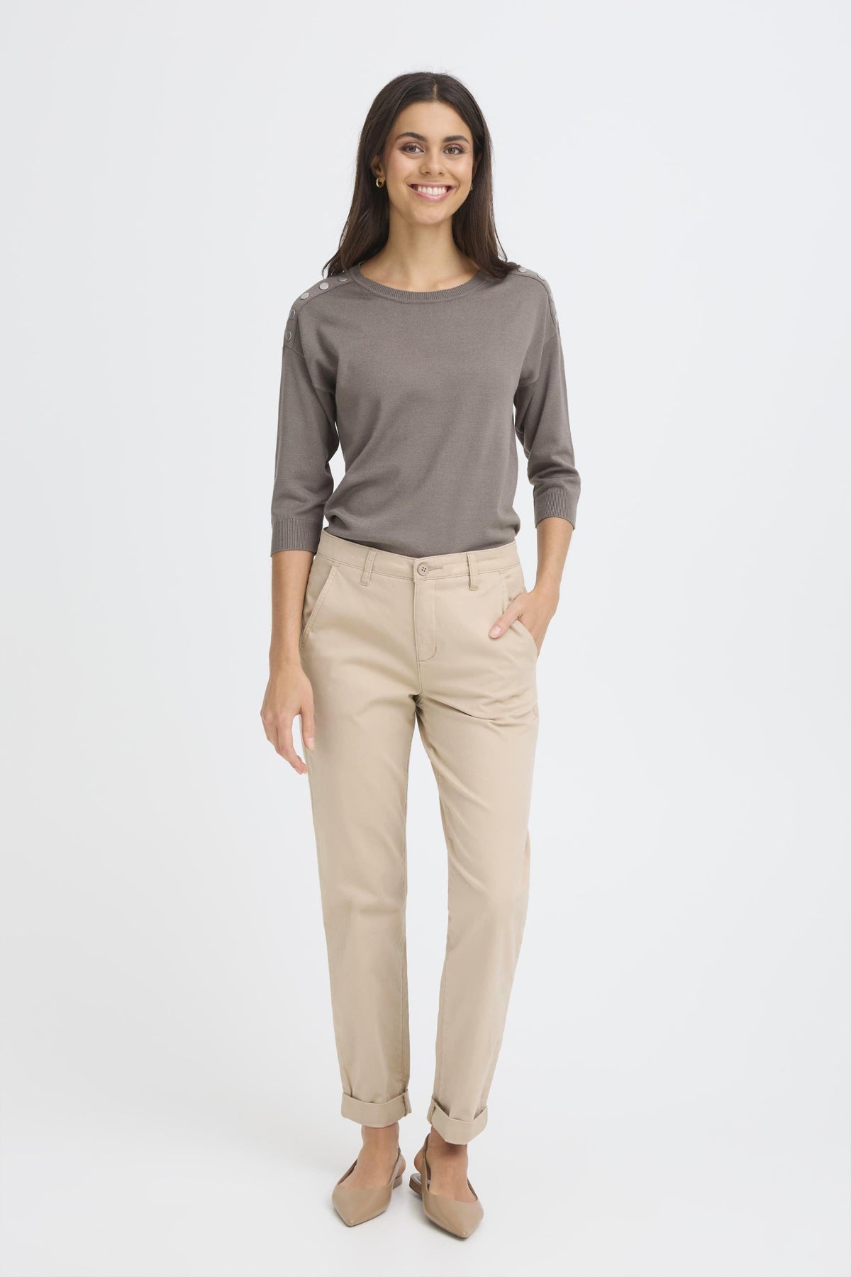 Fransa CATJA Trousers - Oxford Tan