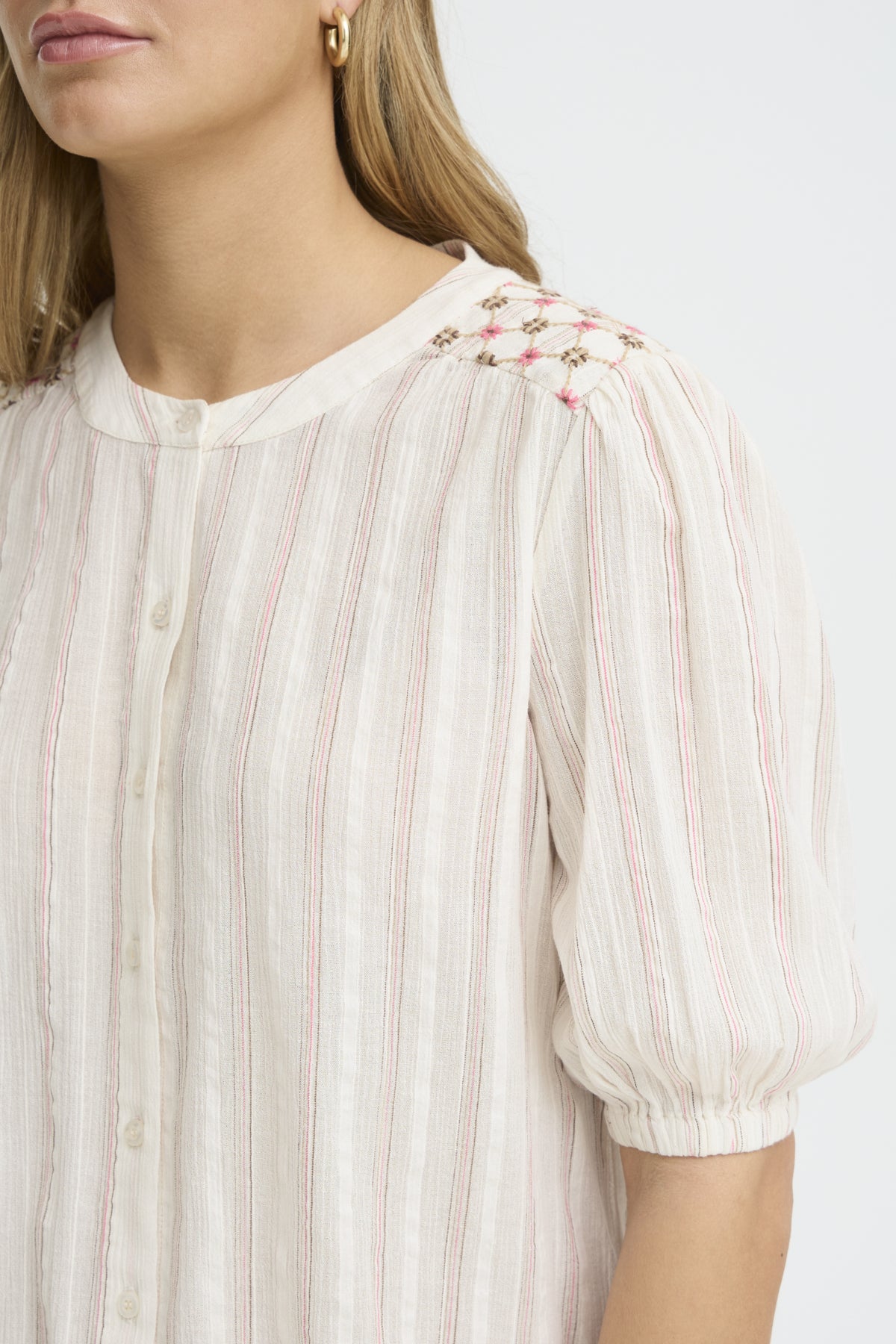 Fransa ADI Blouse - Honeysuckle Stripe