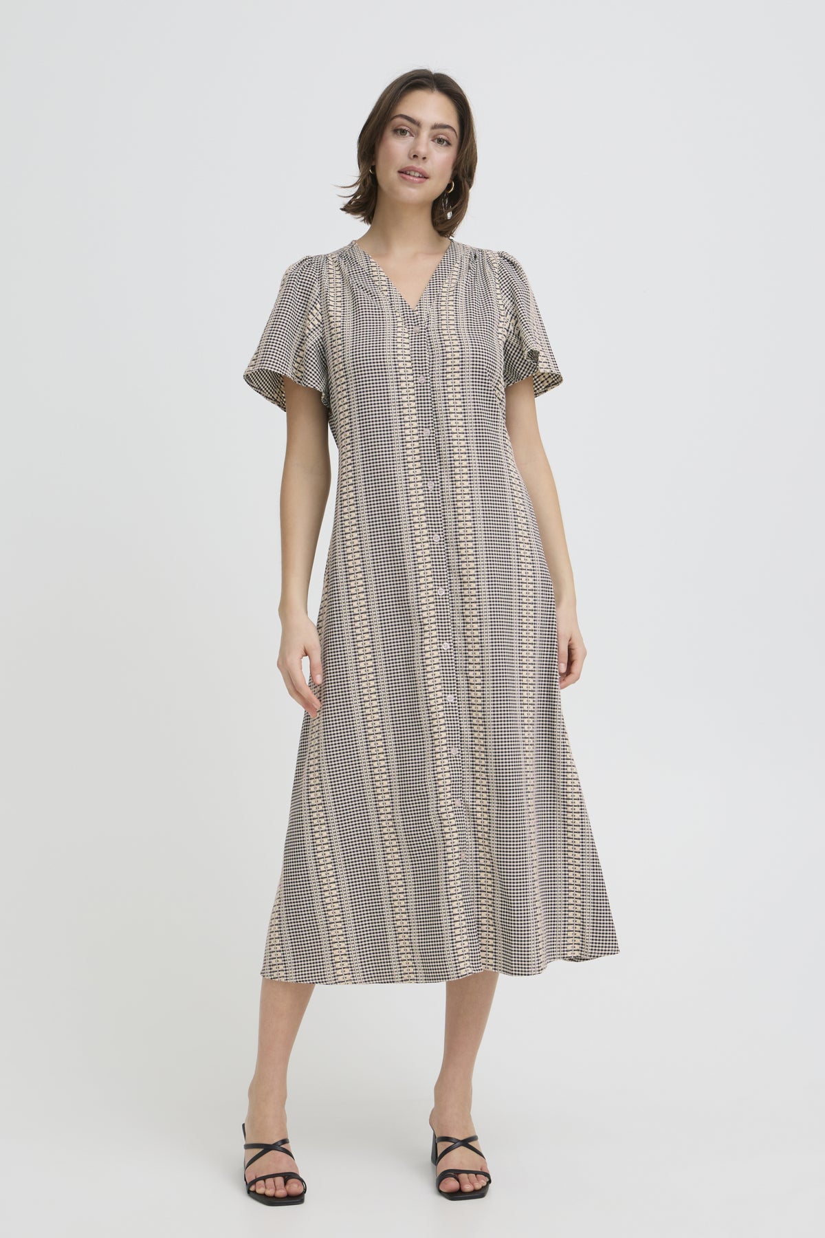 Fransa BRONWEN Dress - Black Check