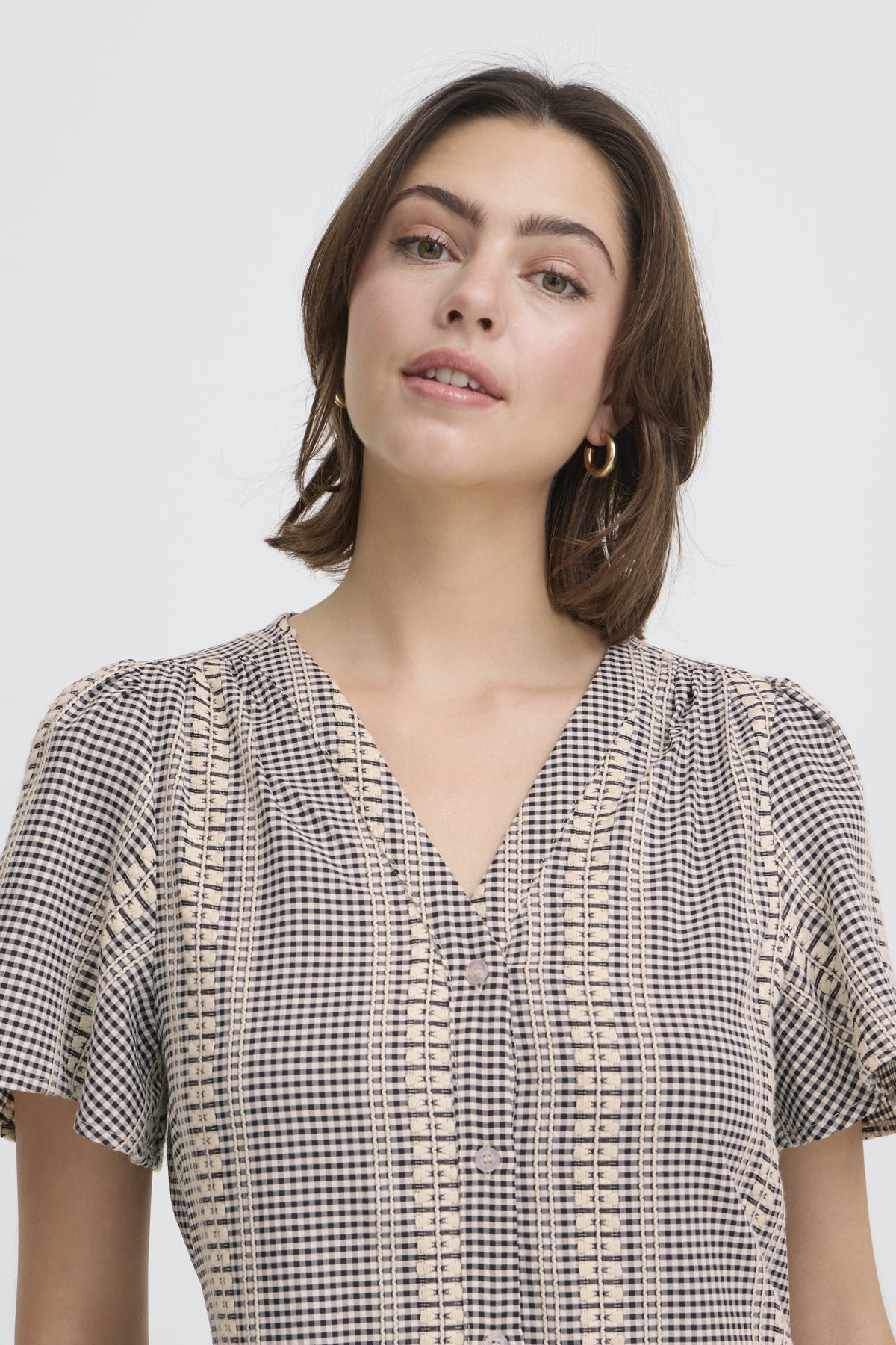 Fransa BRONWEN Dress - Black Check