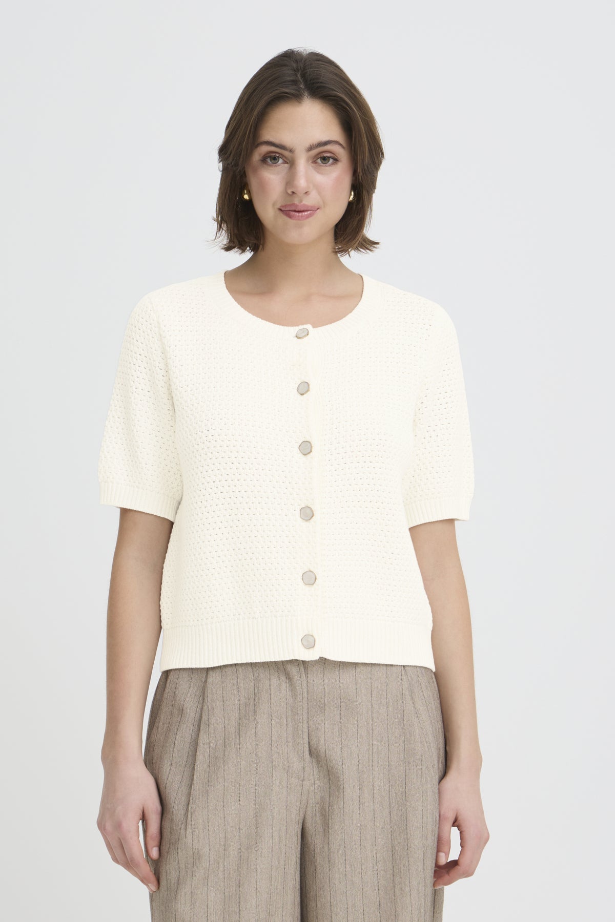Fransa ARALYN Cardigan - Whisper White