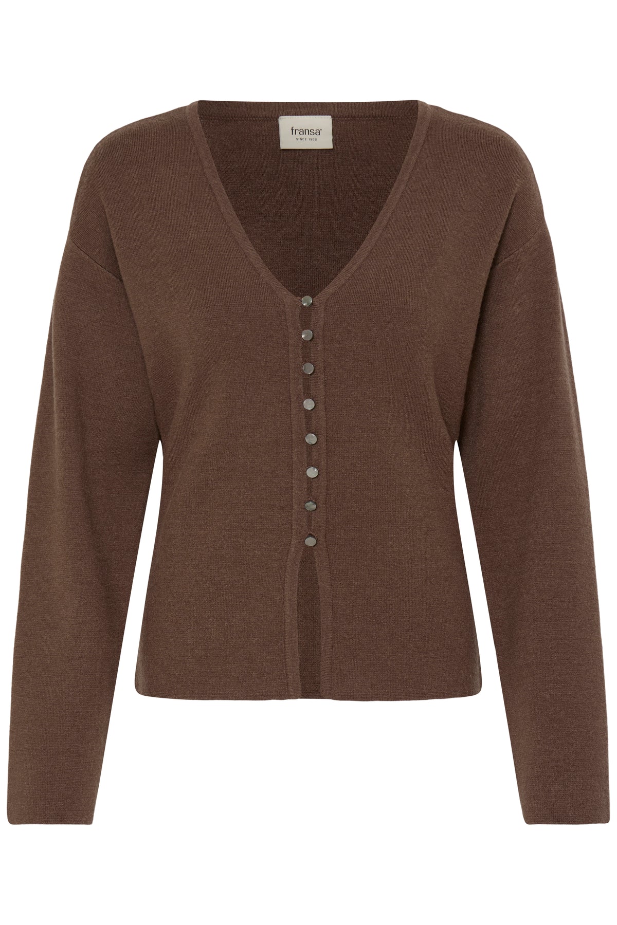 Fransa VERA Knitted Cardigan - Rain Drum