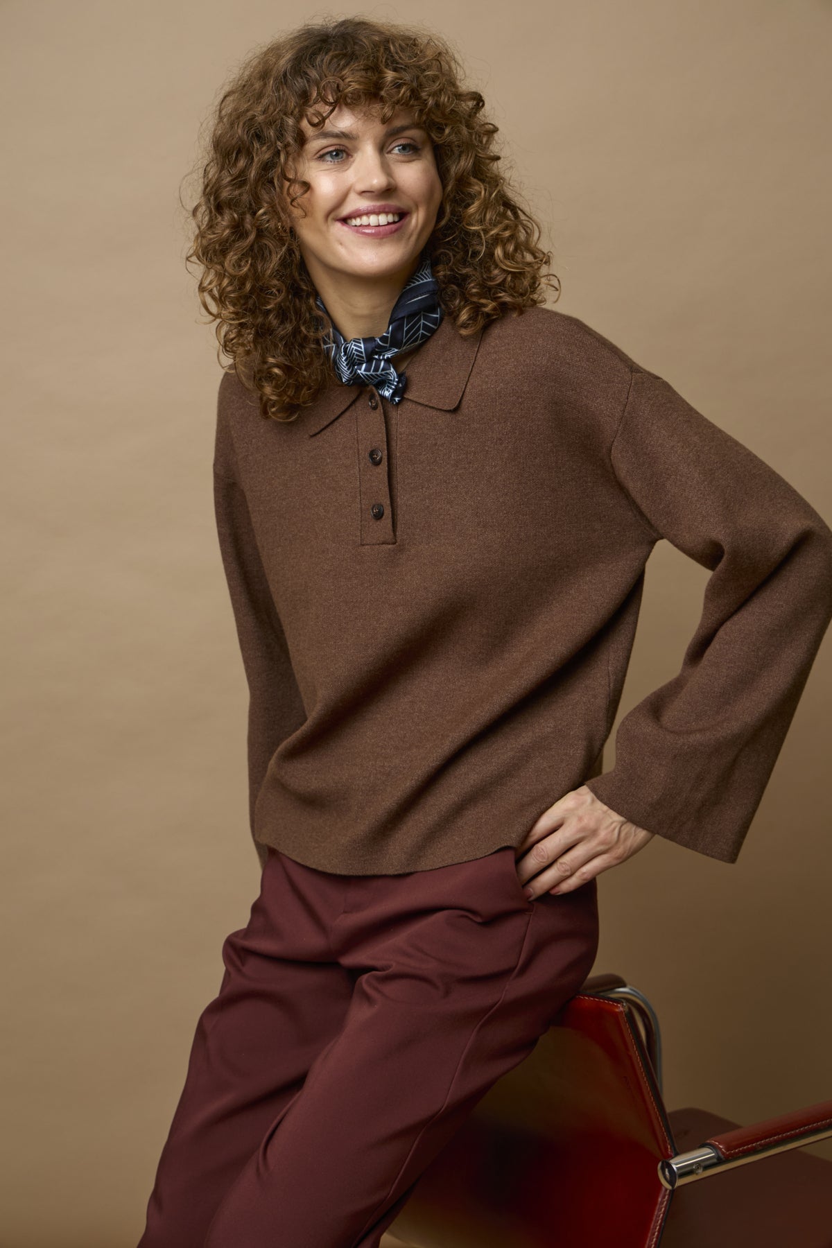 Fransa VIOLETA Jumper - Rain Drum Melange